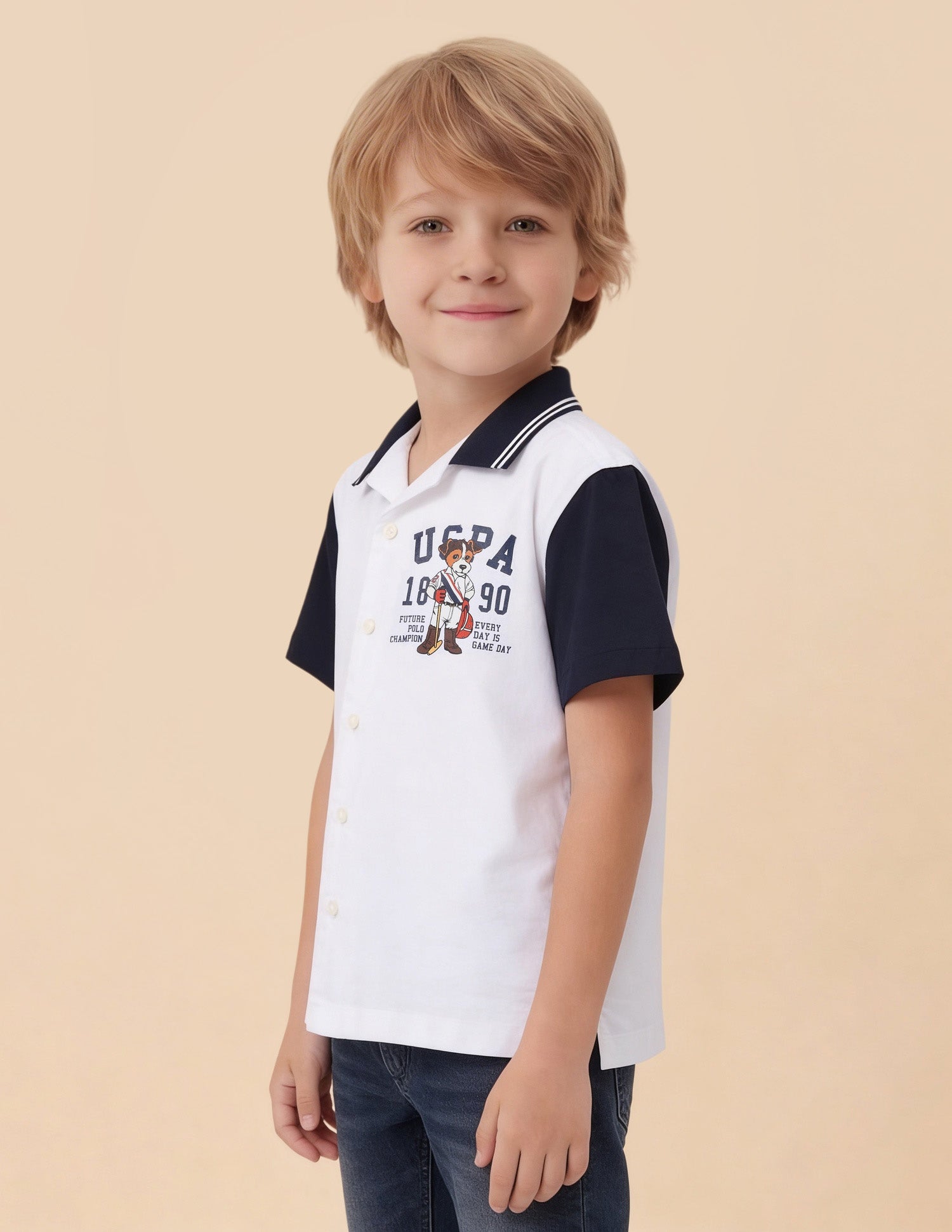 Graphic Brand Printed Oxford Shirt White - U.S. Polo Assn. India | Large