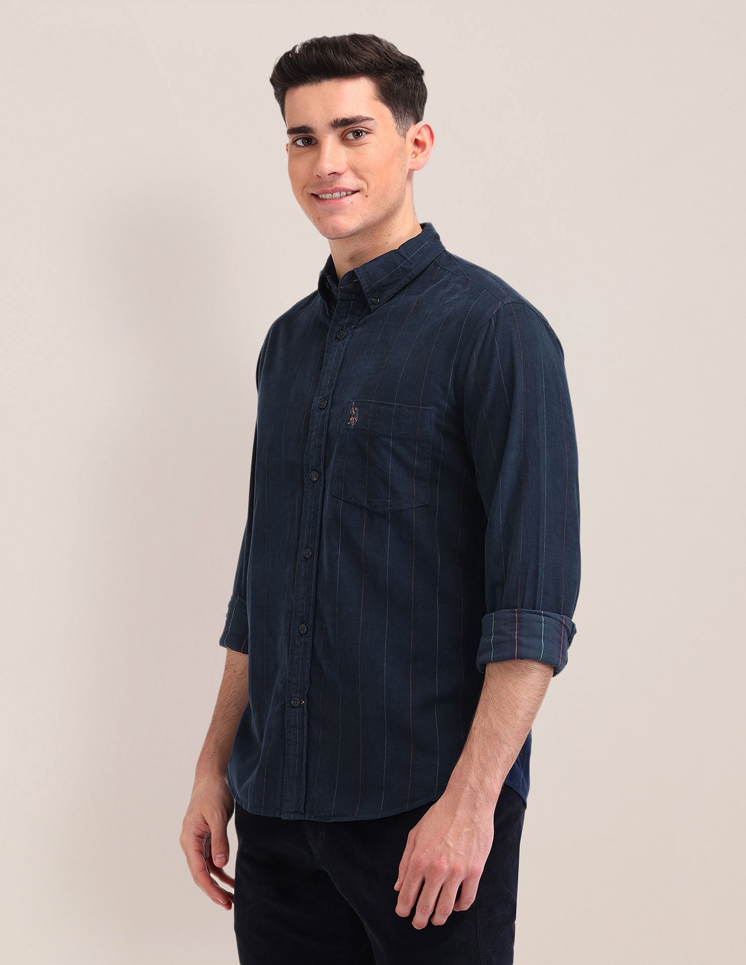 Tailored Fit Button Down Shirt Navy - U.S. Polo Assn. India | Large
