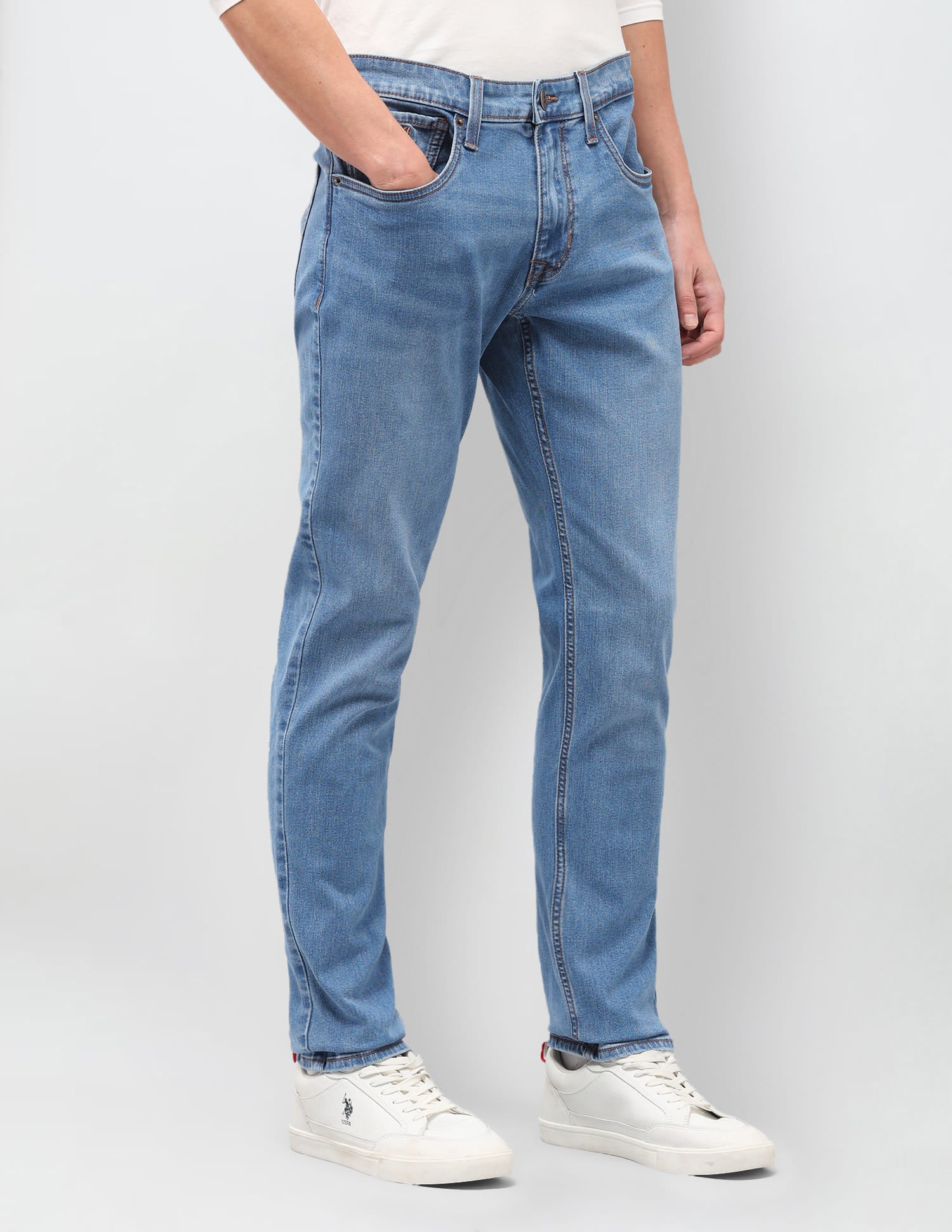 Solid Slim Fit Jeans Blue - U.S. Polo Assn. India | Large