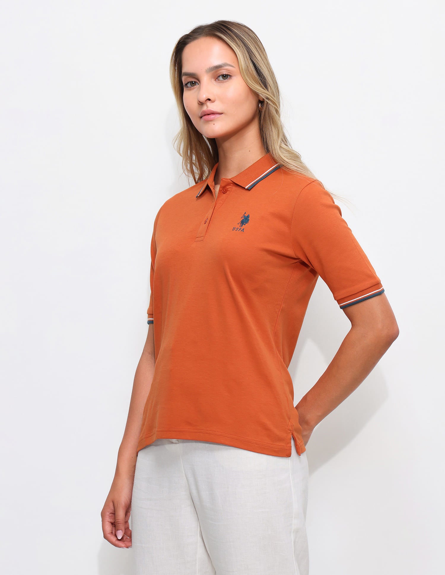 Solid Regular Fit Polo Shirt Rust - U.S. Polo Assn. India | Large