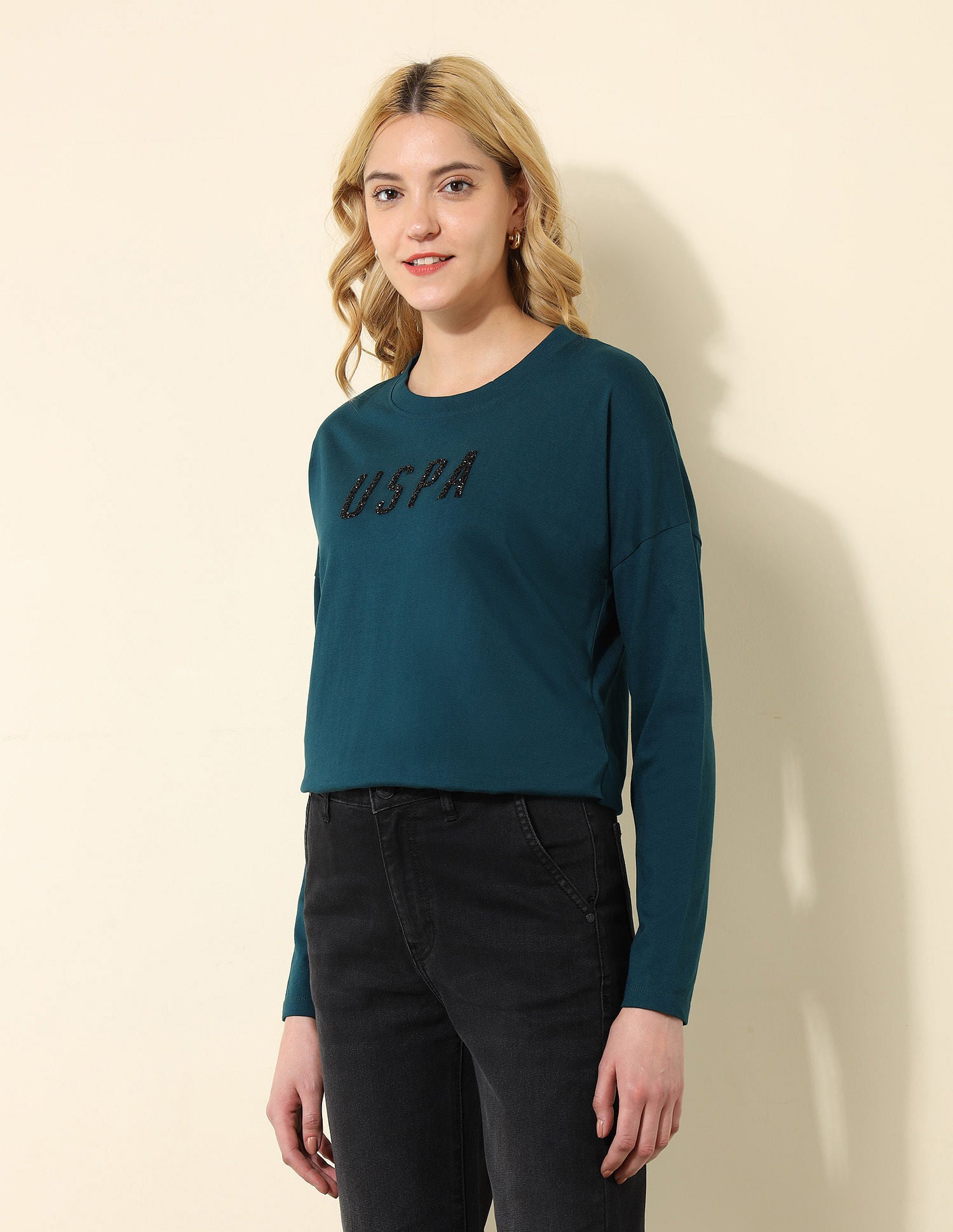 Oversized Fit Brand Printed T-Shirt Teal - U.S. POLO ASSN. | Large