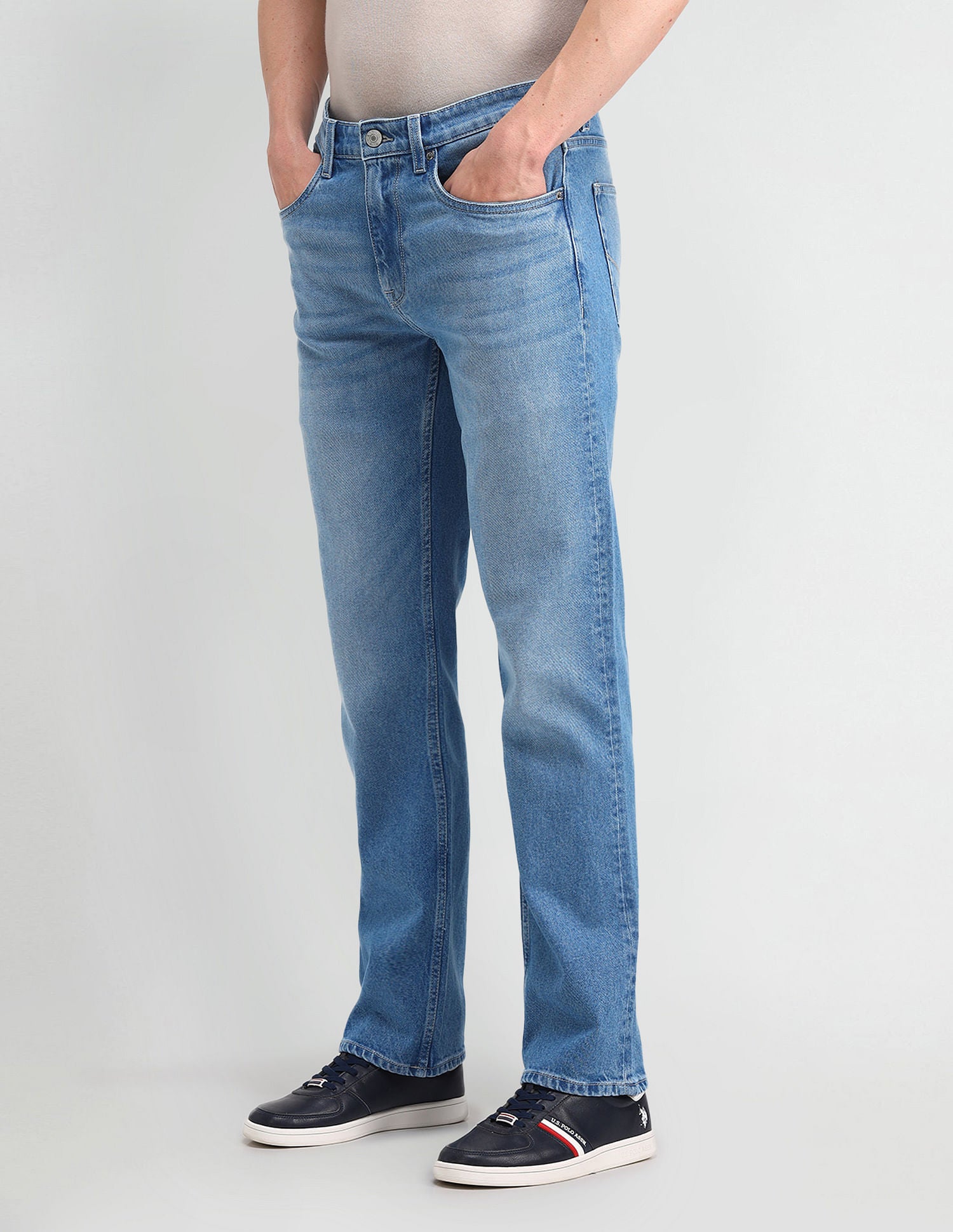 Harold Slim Straight Blue Jeans Blue - U.S. POLO ASSN. | Large