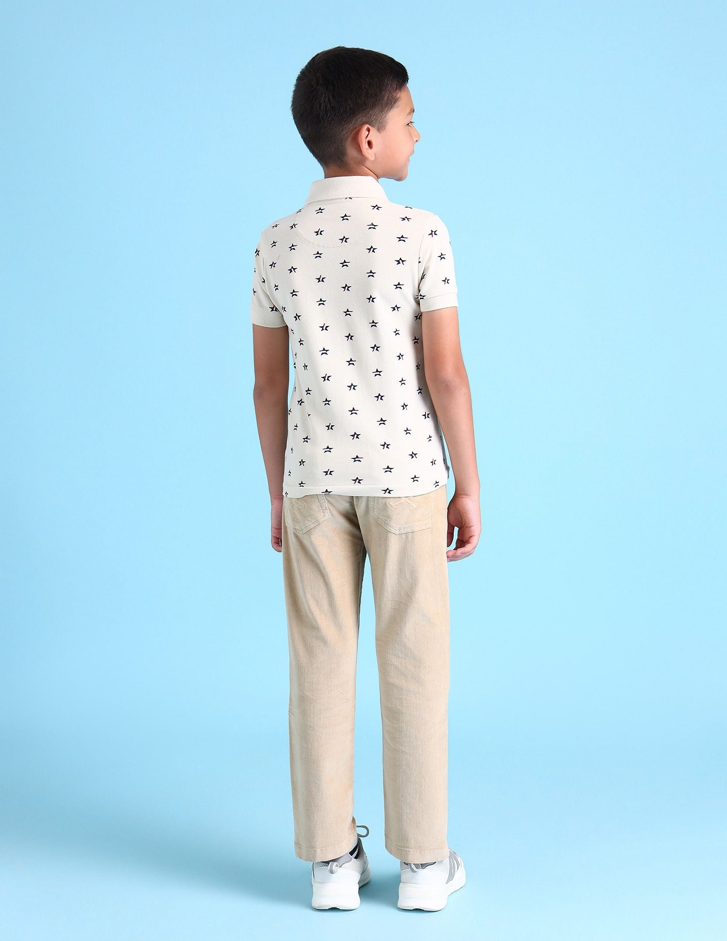 Boys Geometric Polo Shirt Ecru - U.S. POLO ASSN. | Large