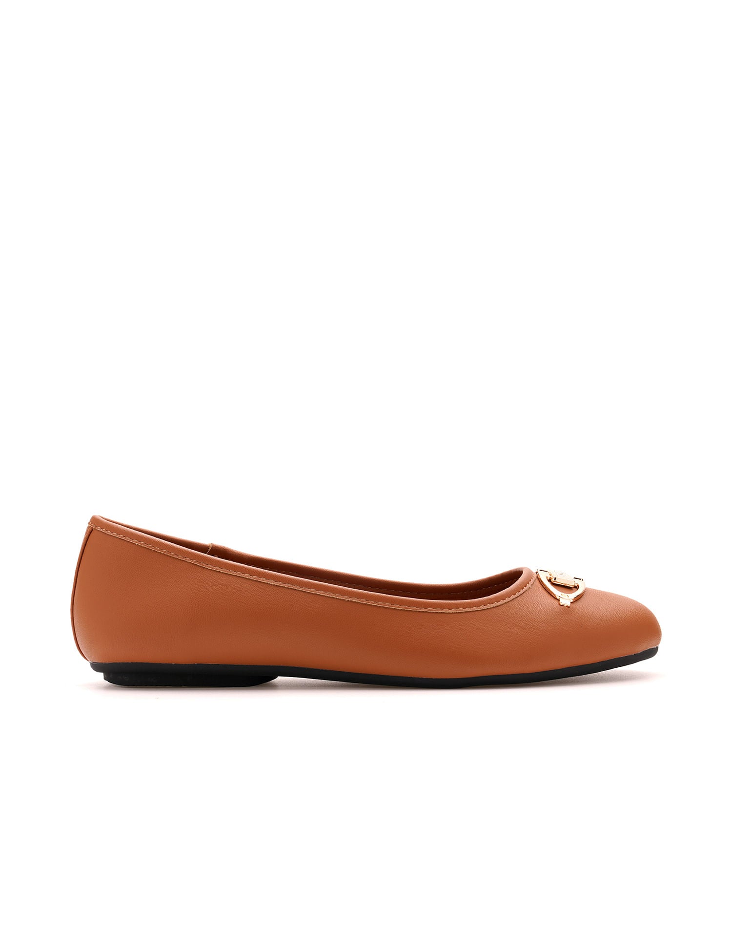 Round Toe Solid Mia Ballerinas Tan - U.S. POLO ASSN. | Large