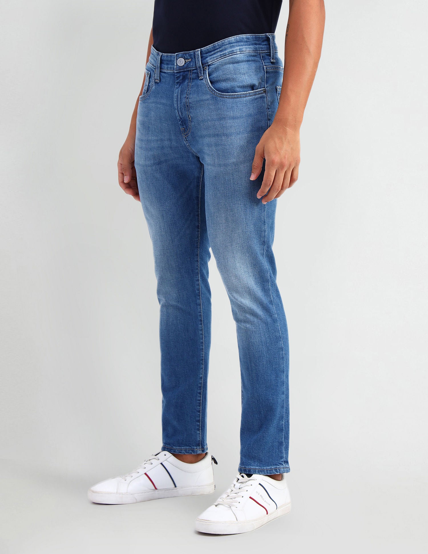 Henry Tapered Cropped Fit Blue Jeans Blue - U.S. POLO ASSN. | Large