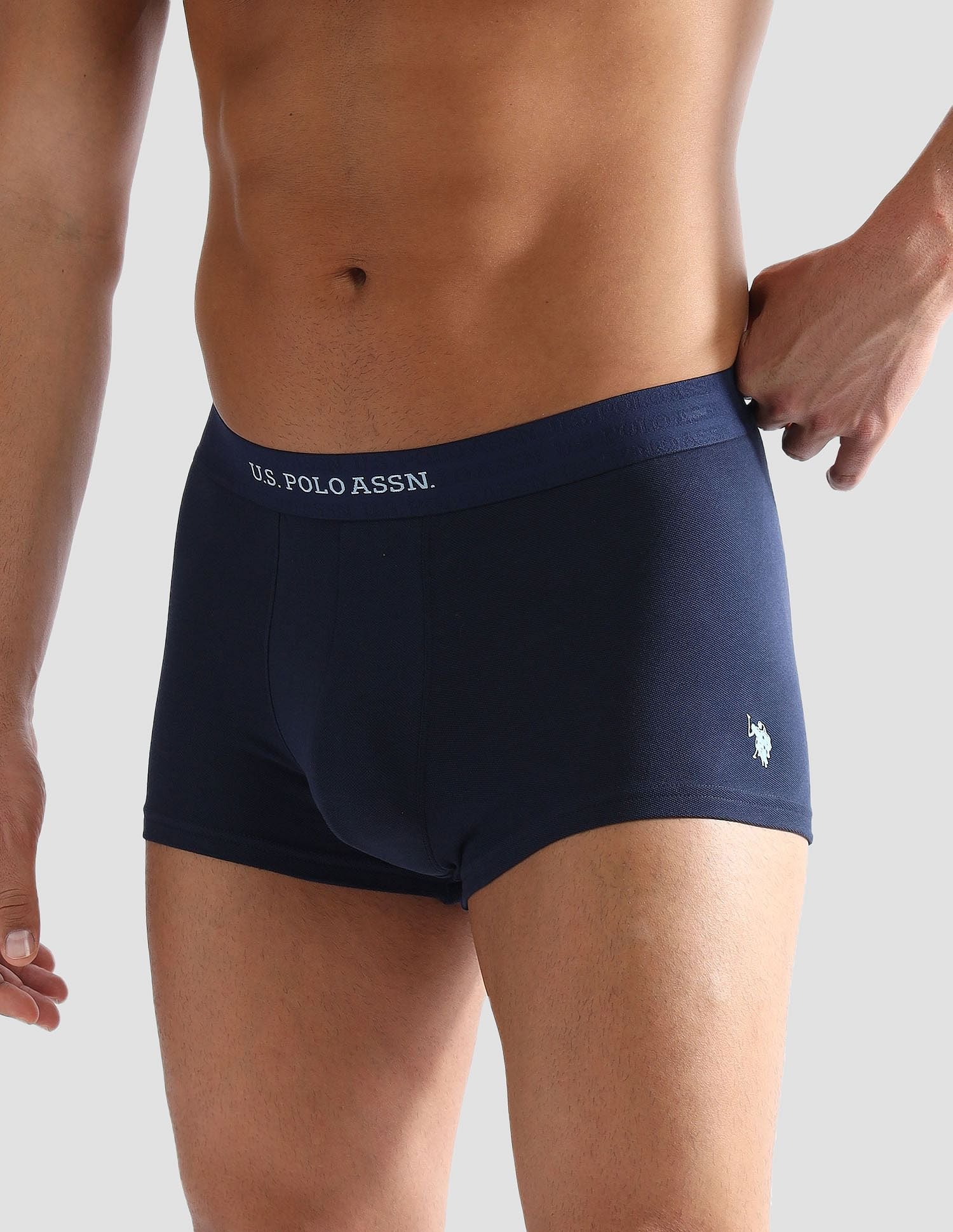 Anti Microbial Solid ET006 Trunks - Pack of 1 Navy - U.S. POLO ASSN. | Large