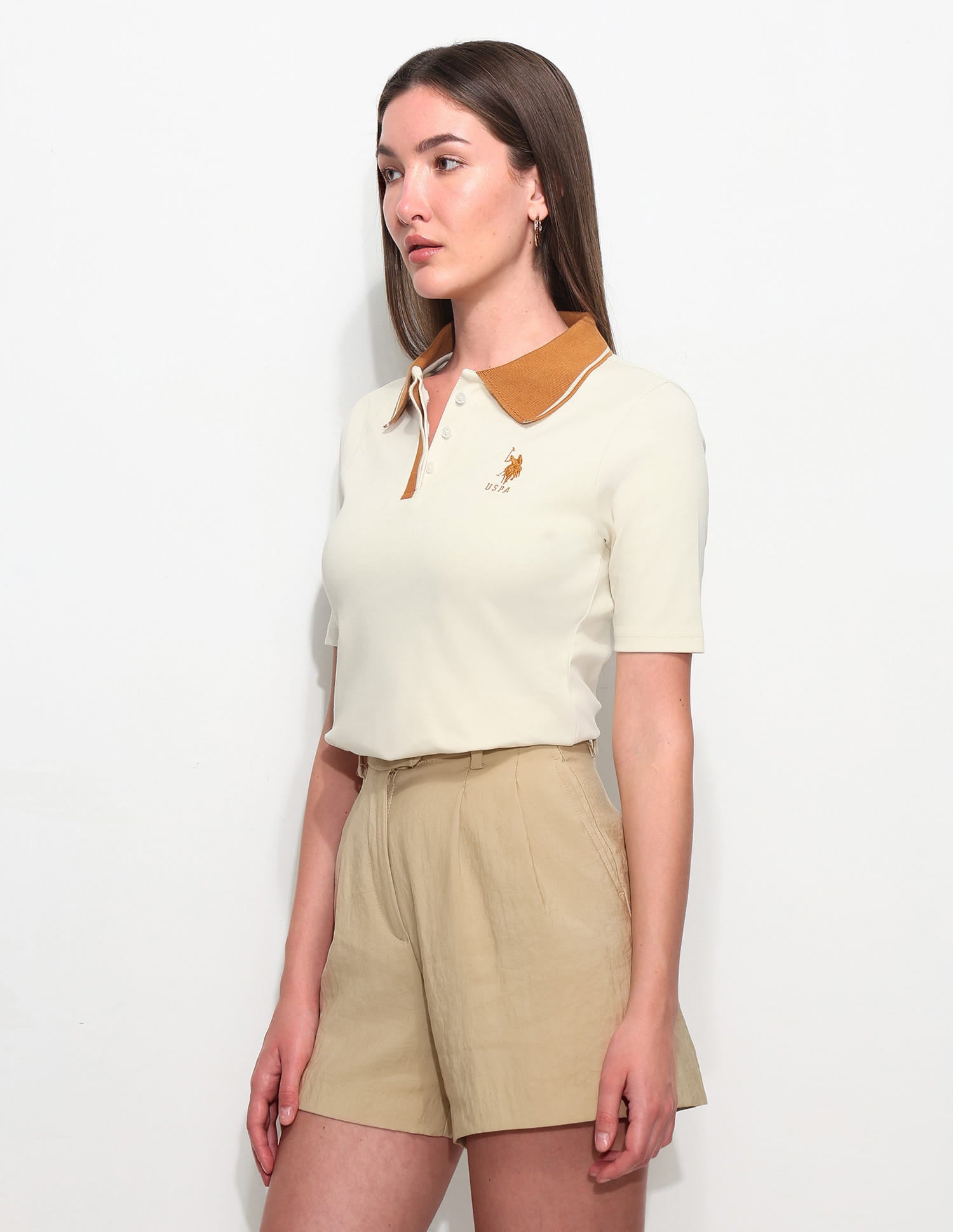 Regular Fit Brand Printed T-Shirt Ecru - U.S. Polo Assn. India | Large