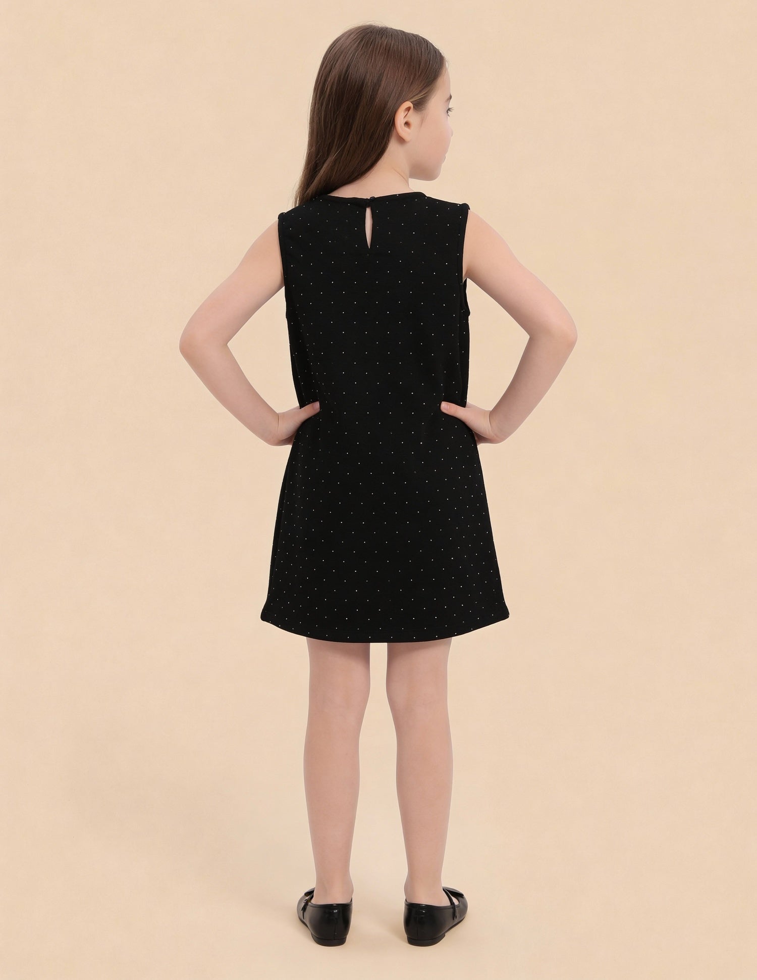 Girls Embellished A-Line Dress Black - U.S. Polo Assn. India | Large