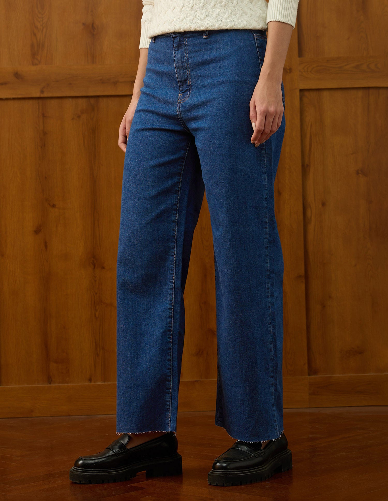 High Rise Wide Leg Fit Jeans Blue - U.S. POLO ASSN. | Large