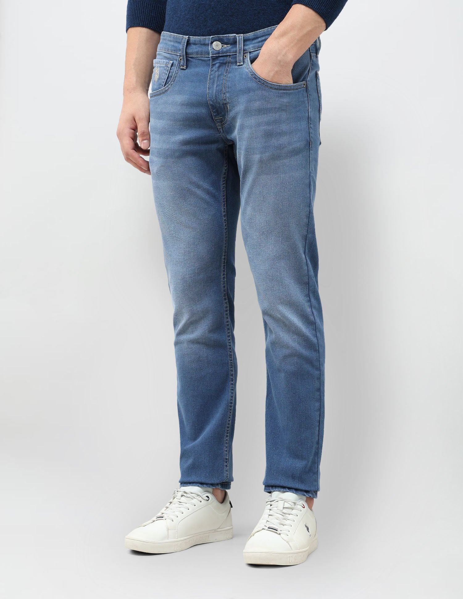 Brandon Slim Tapered Fit Blue Jeans Indigo - U.S. POLO ASSN. | Large