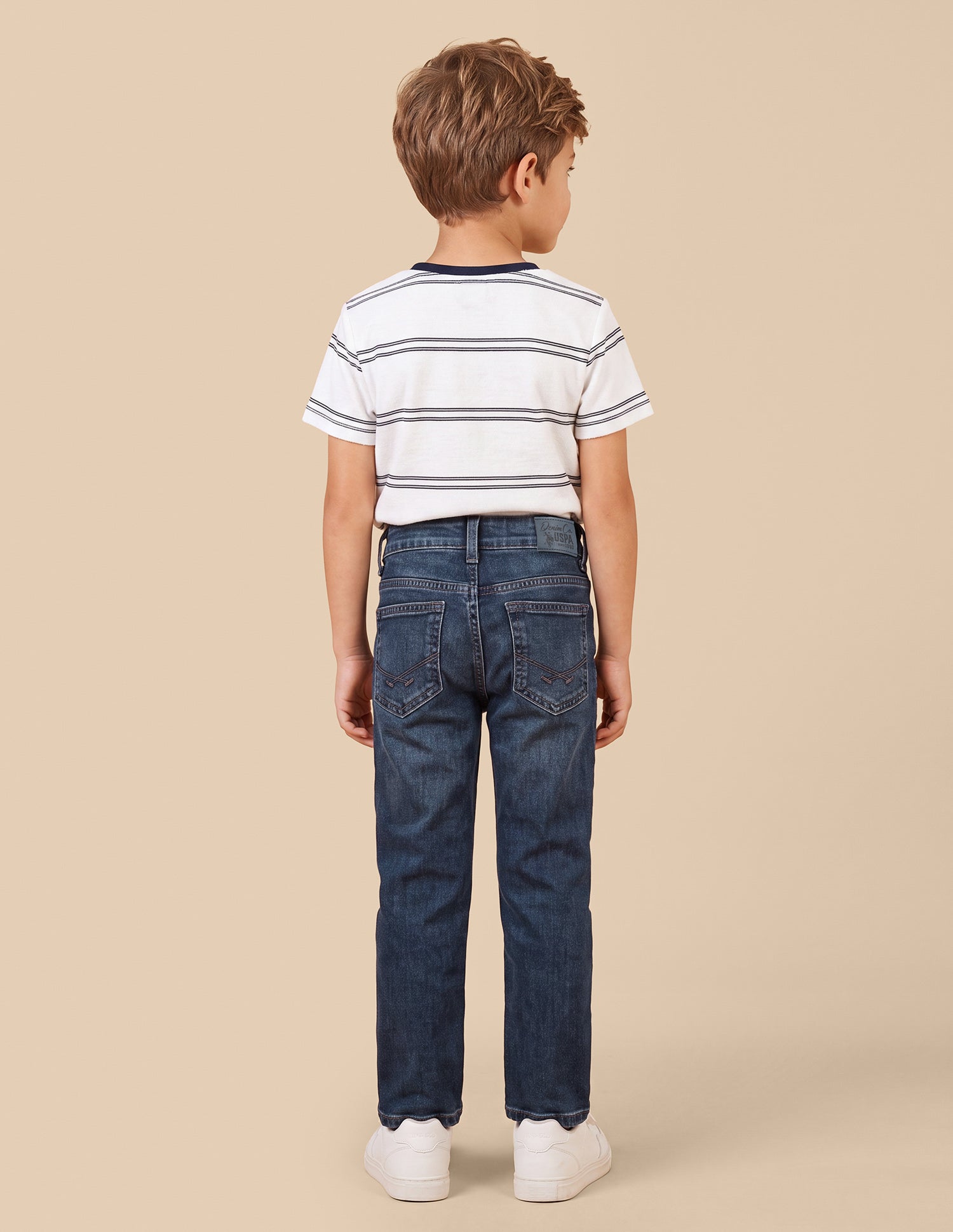 Relaxed Fit Whiskered Jeans Mid Blue - U.S. Polo Assn. India | Large