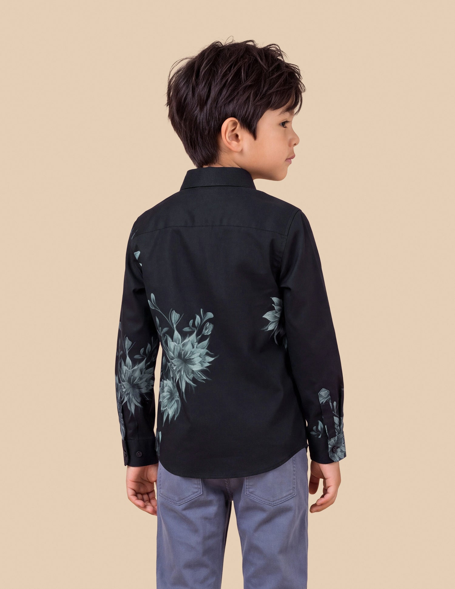 Floral Printed Satin Shirt Black - U.S. Polo Assn. India | Large