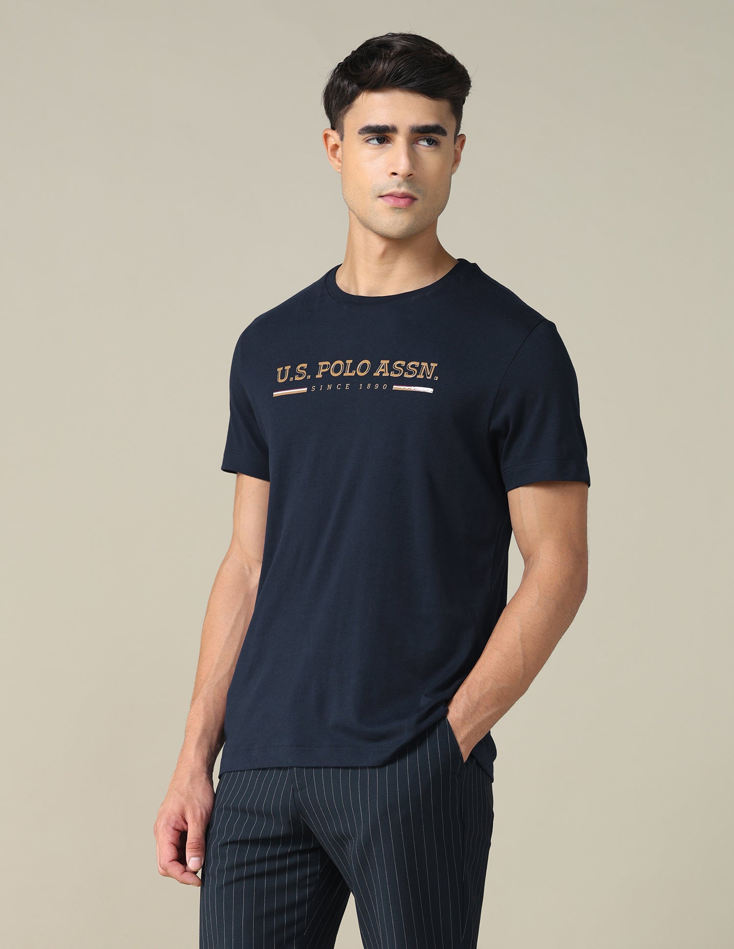 Regular Fit Solid T-shirt Navy - U.S. POLO ASSN. | Large