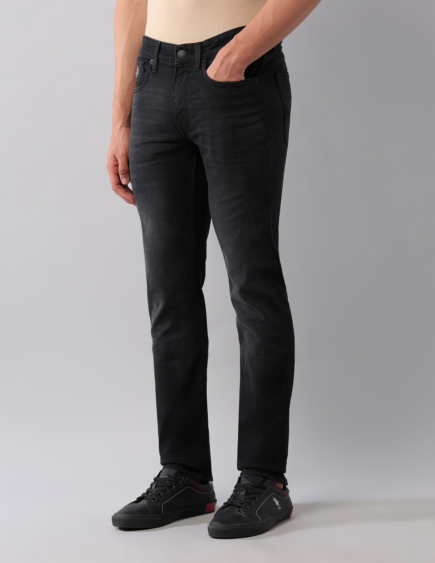 Regallo Skinny Fit Black Jeans Black - U.S. Polo Assn. India | Large