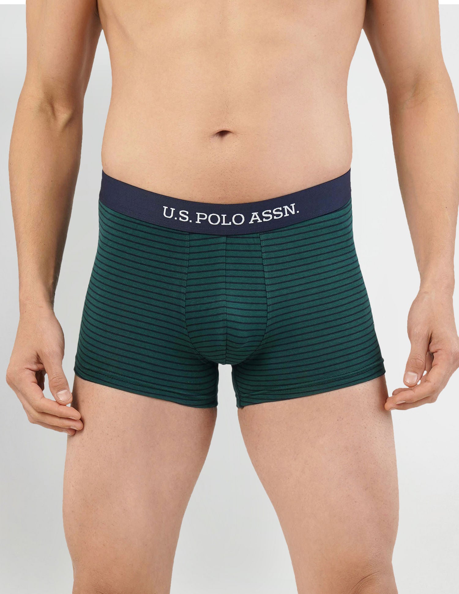 Horizontal Striped ET005 Trunks - Pack Of 2 Green and Red - U.S. POLO ASSN. | Large