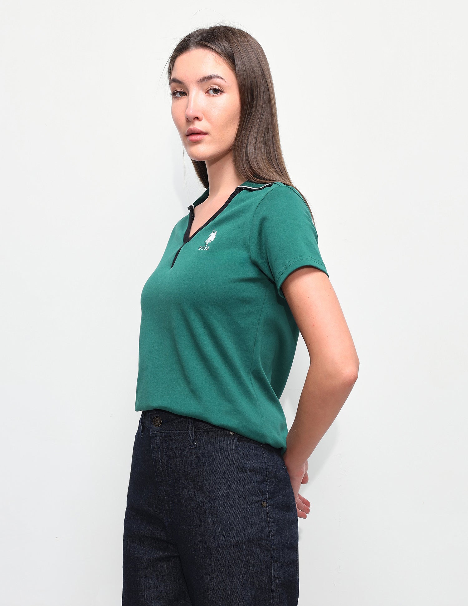 Solid Regular Fit Polo Shirt Dark Green - U.S. Polo Assn. India | Large