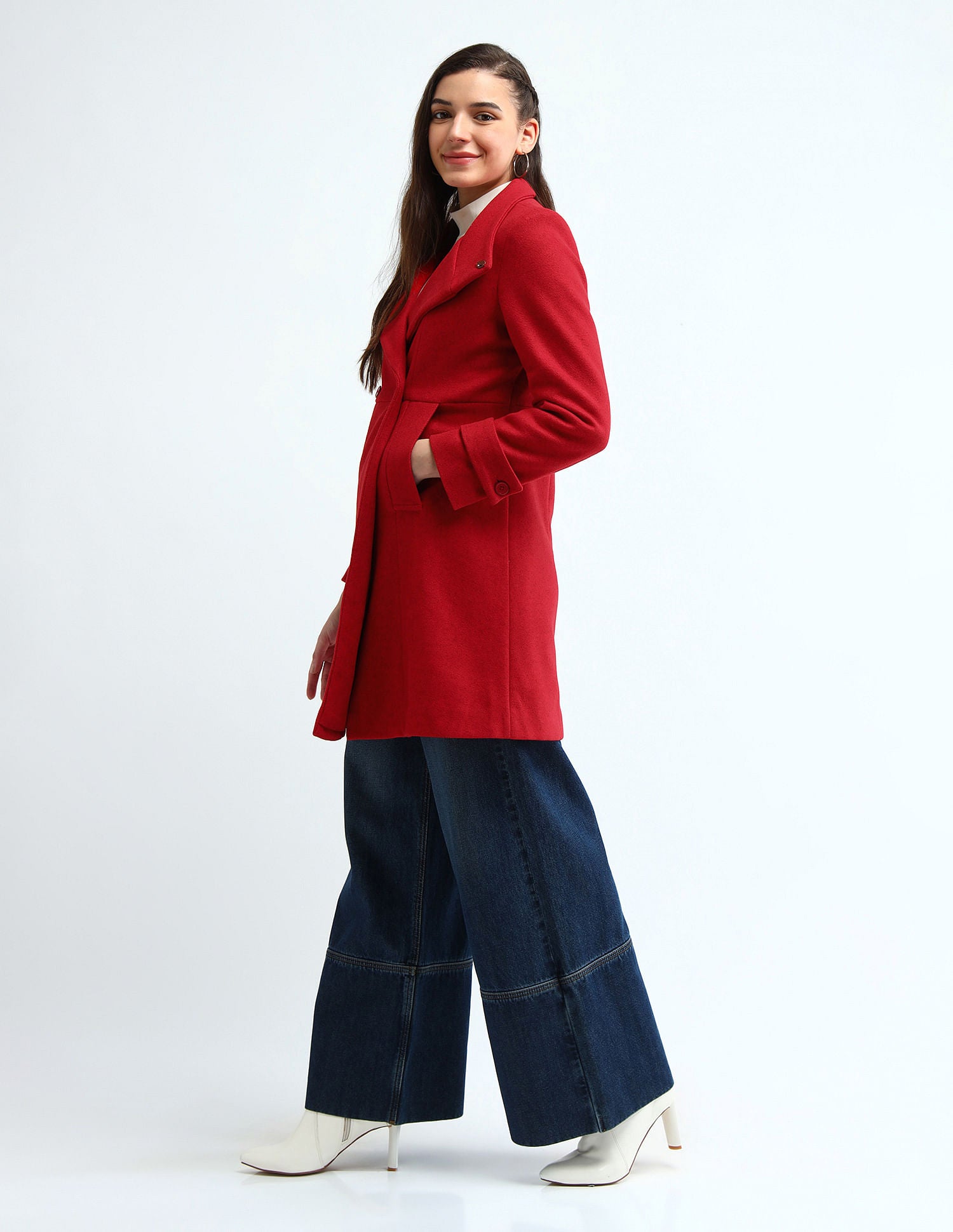 High Neck Felt Jacket Red - U.S. POLO ASSN. | Large