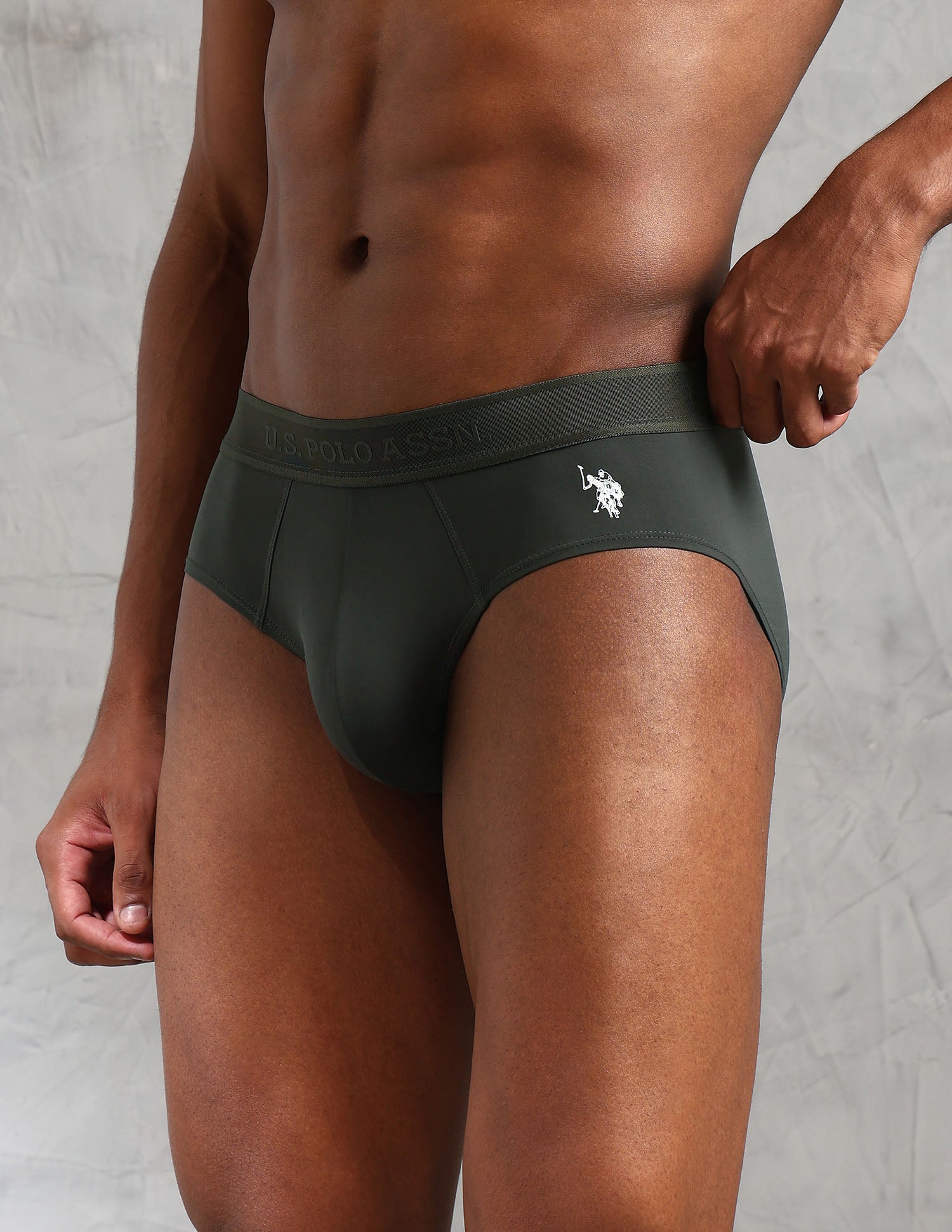 Moisture Wicking AB001 Active Briefs - Pack Of 1 Olive - U.S. POLO ASSN. | Large