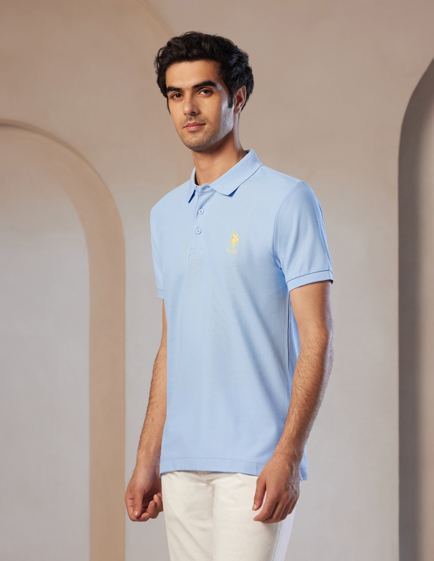Pacho X Slim Fit Cotton Polo Shirt Light Blue - U.S. POLO ASSN. | Large
