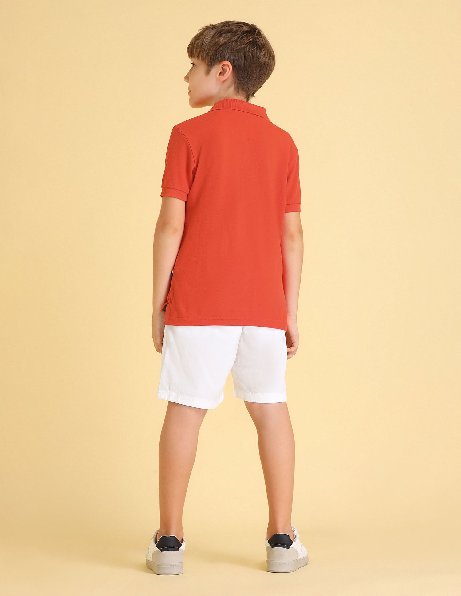 Boys Cotton Pique Polo Shirt Orange - U.S. POLO ASSN. | Large