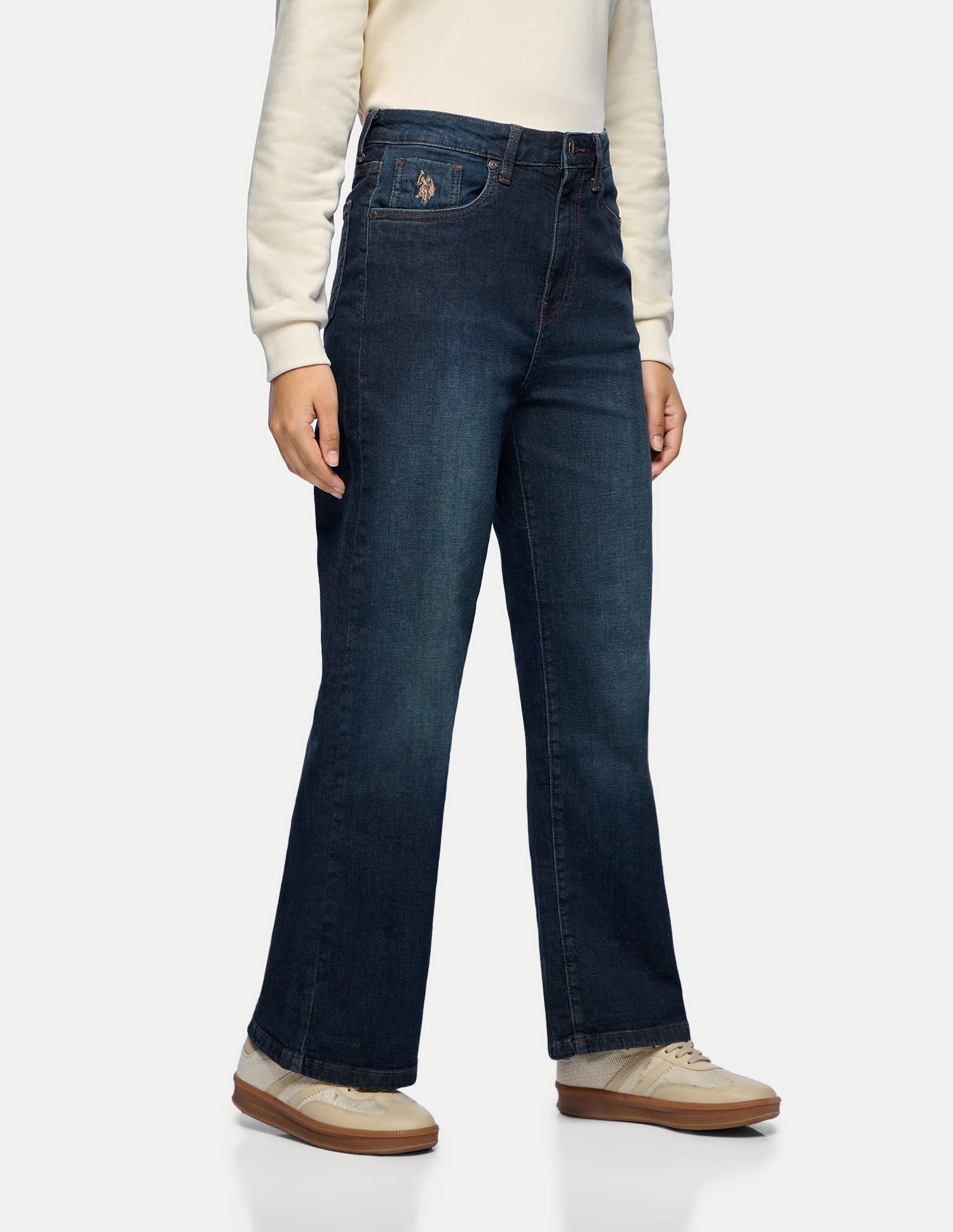 Wide Leg Fit Blue Jeans Dark Blue - U.S. Polo Assn. India | Large