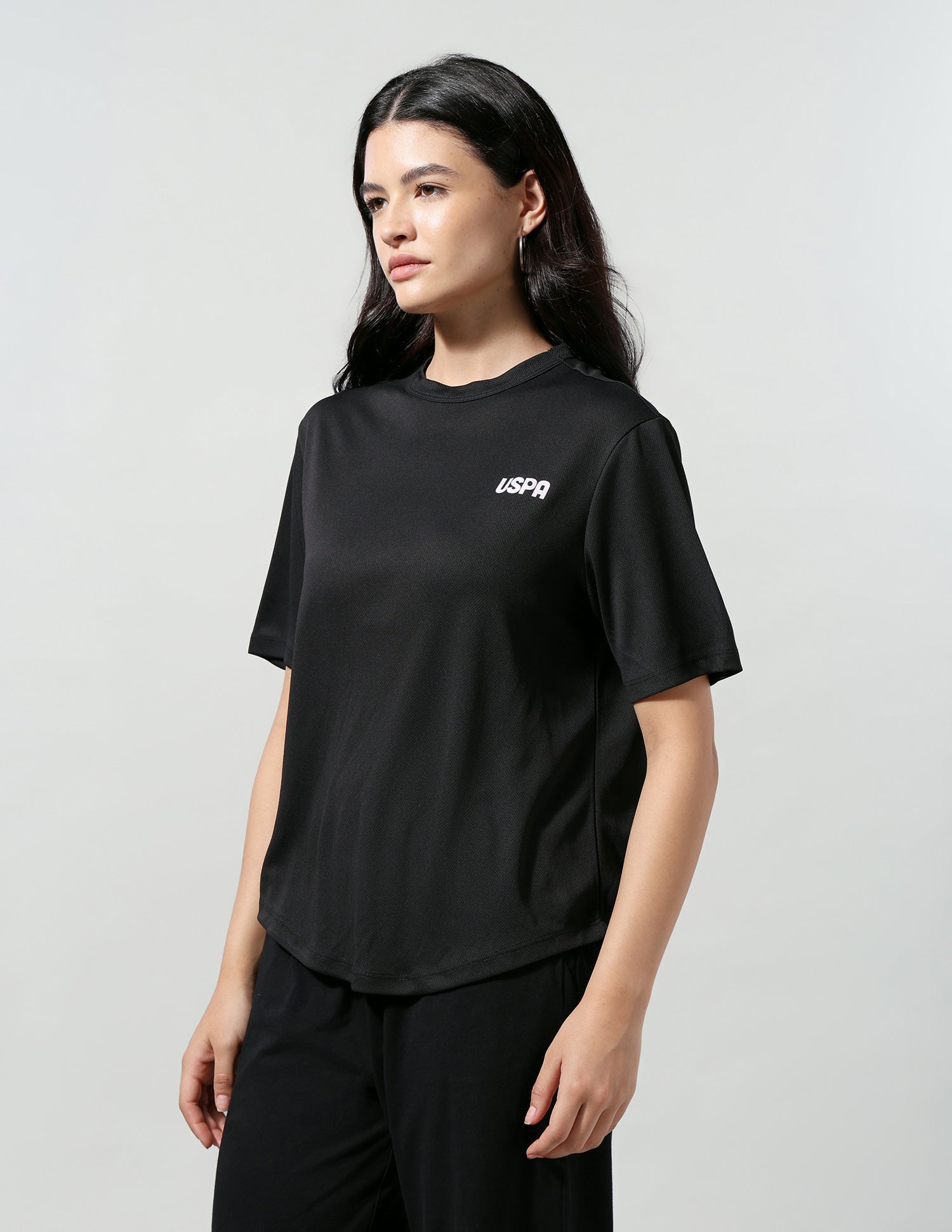 Solid Regular Fit T-Shirt Black - U.S. Polo Assn. India | Large