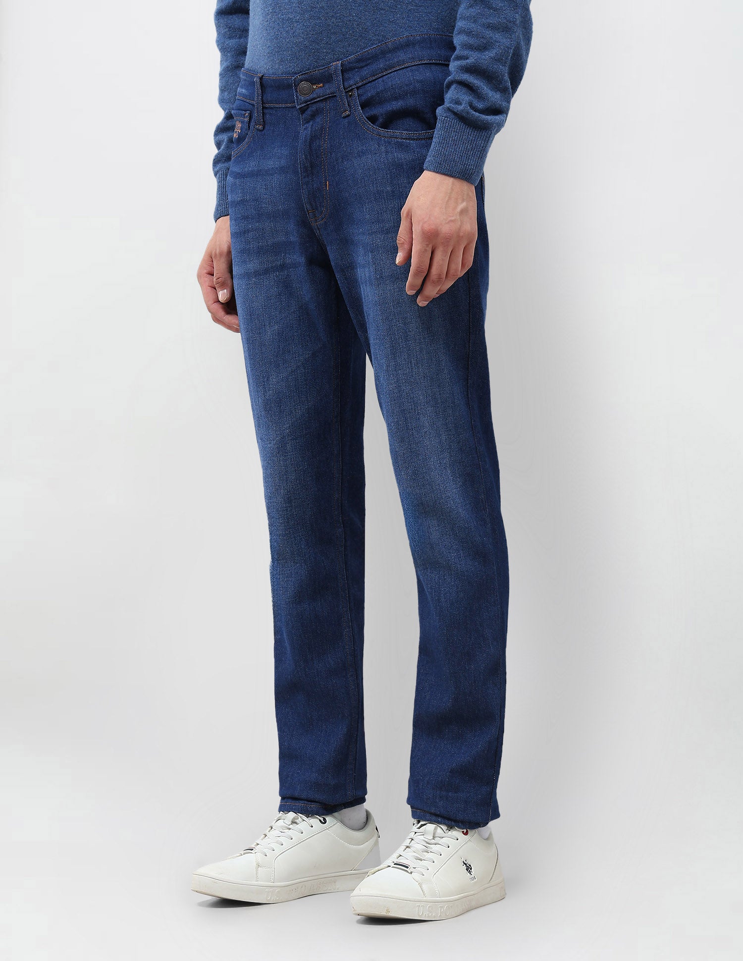 Brandon Slim Tapered Fit Whiskered Jeans Indigo - U.S. POLO ASSN. | Large