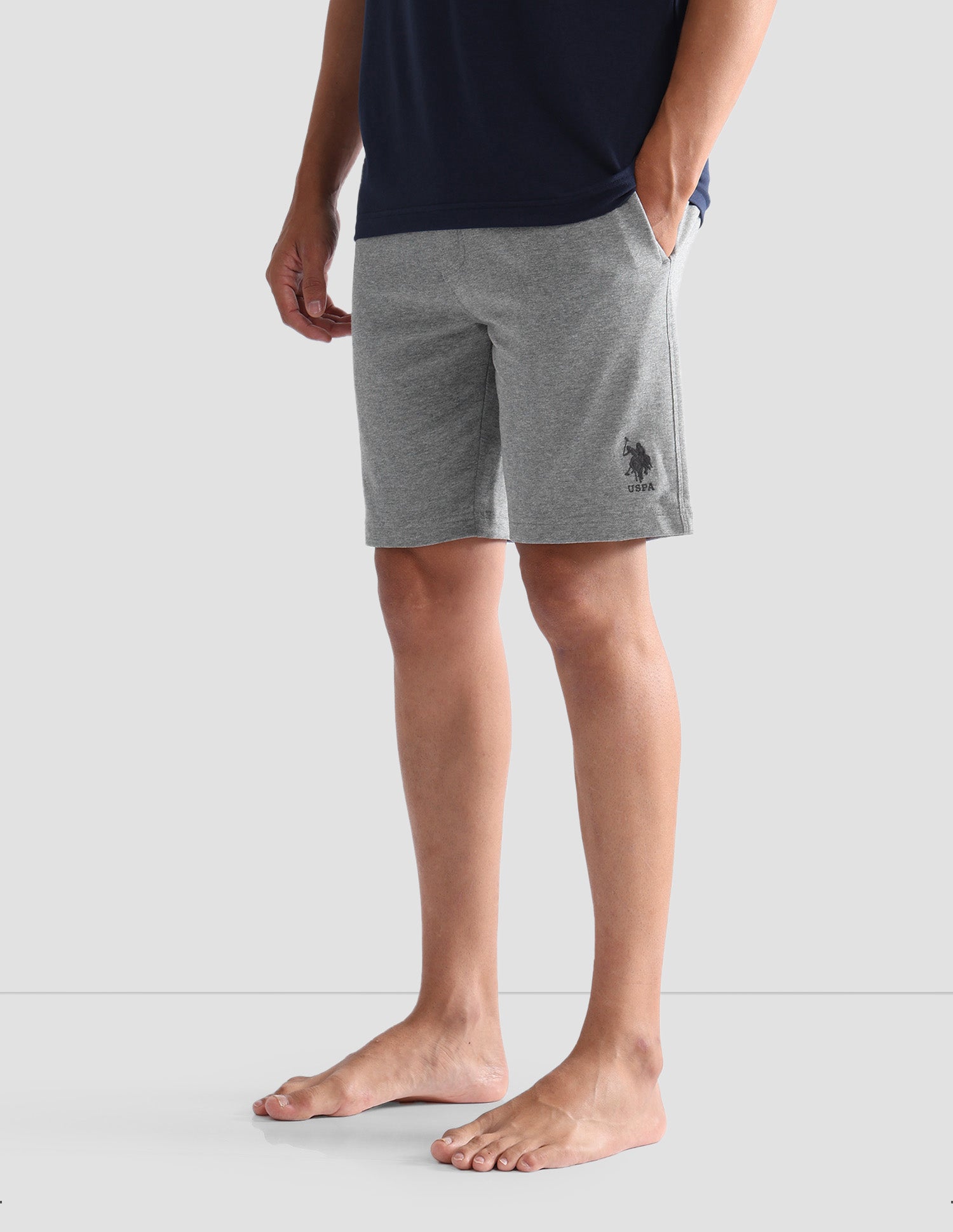 Comfort Fit OES07 Lounge Shorts - Pack Of 1 Grey Melange - U.S. POLO ASSN. | Large