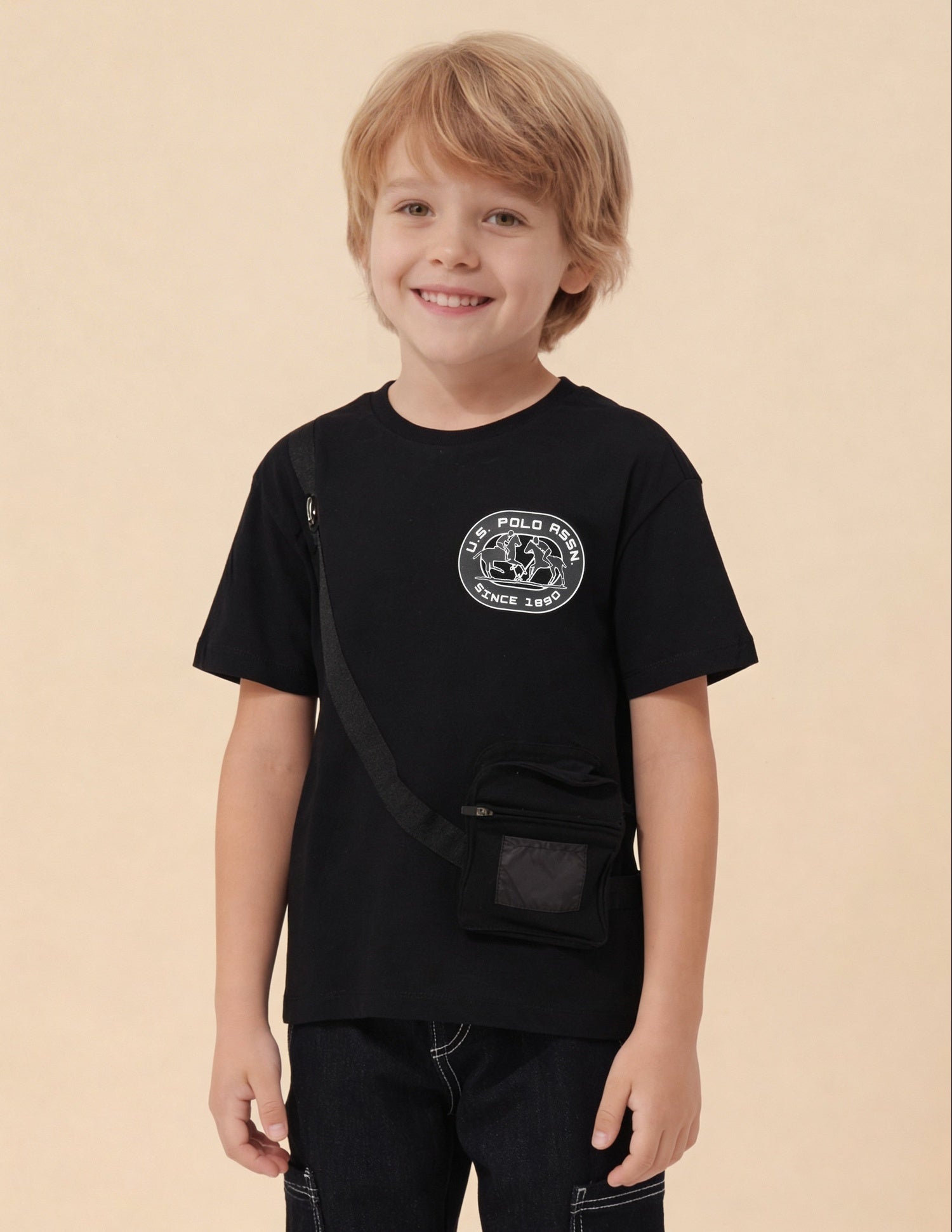 Solid Oversized Fit T-Shirt Black - U.S. Polo Assn. India | Large