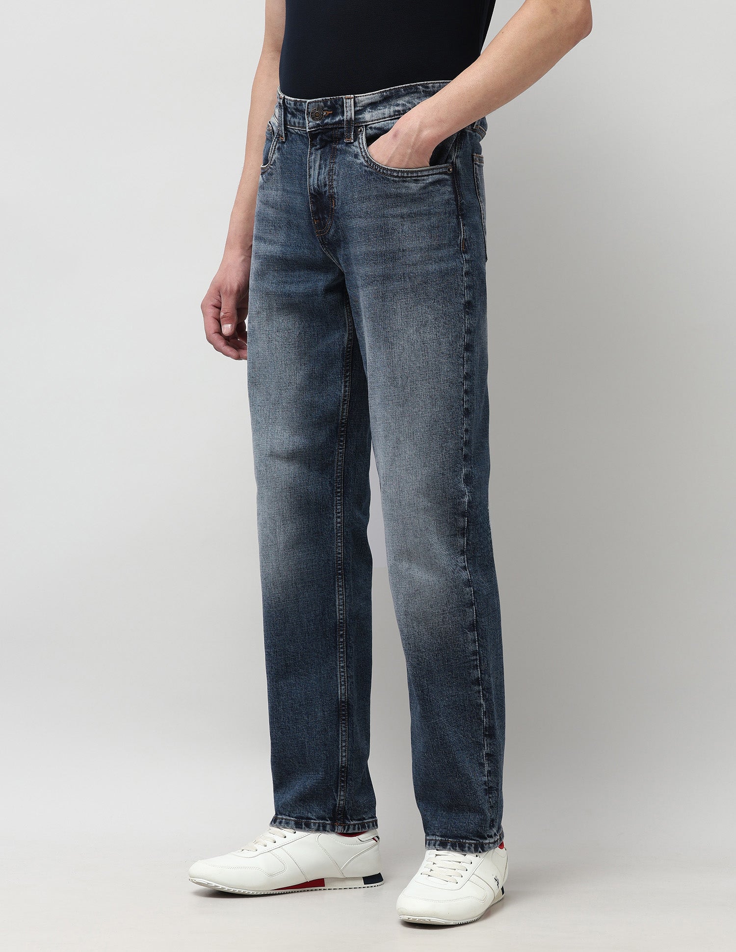 Shawn Relaxed Fit Blue Jeans Rags Wash - U.S. POLO ASSN. | Large