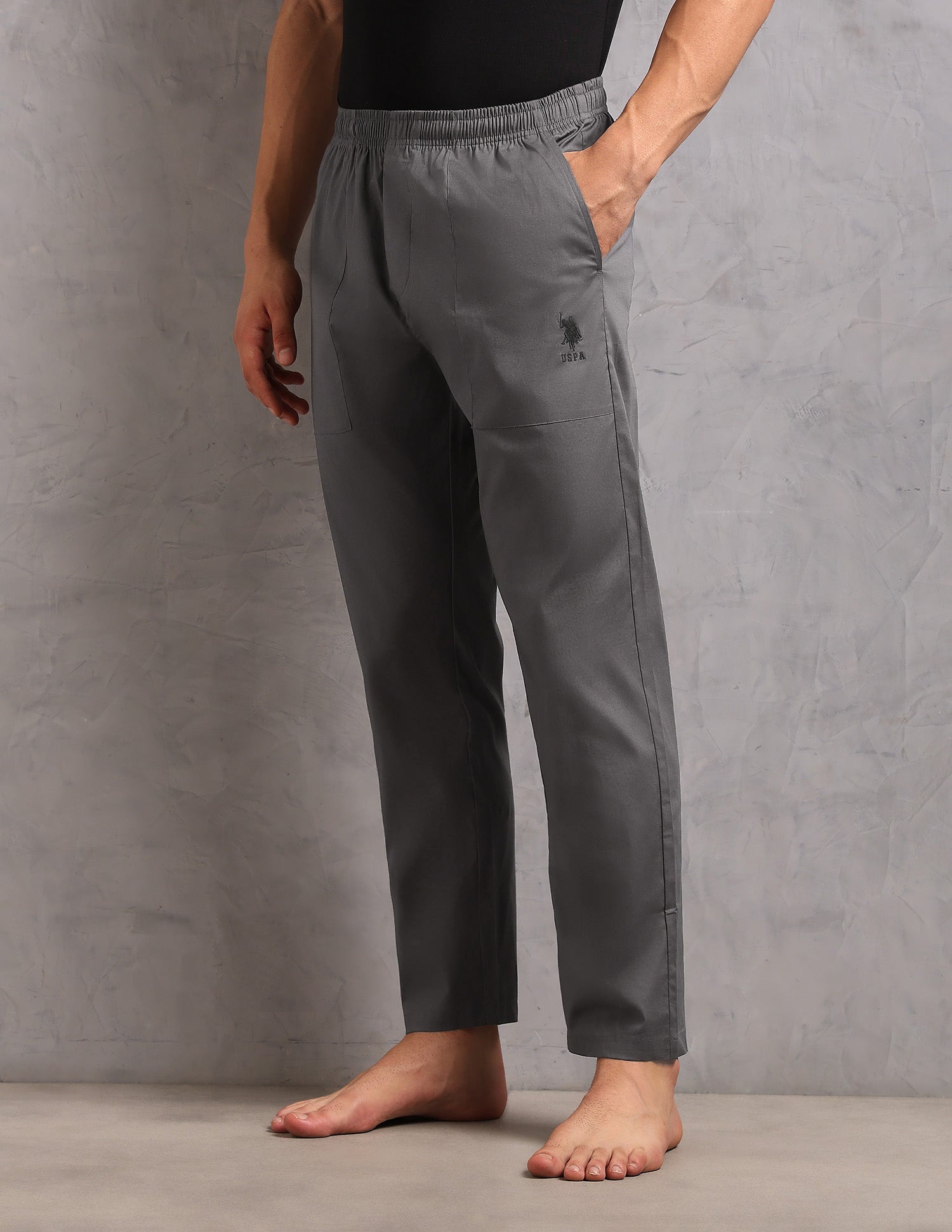 Cotton Stretch Breathable OELP9 Lounge Pants - Pack Of 1 Grey - U.S. POLO ASSN. | Large