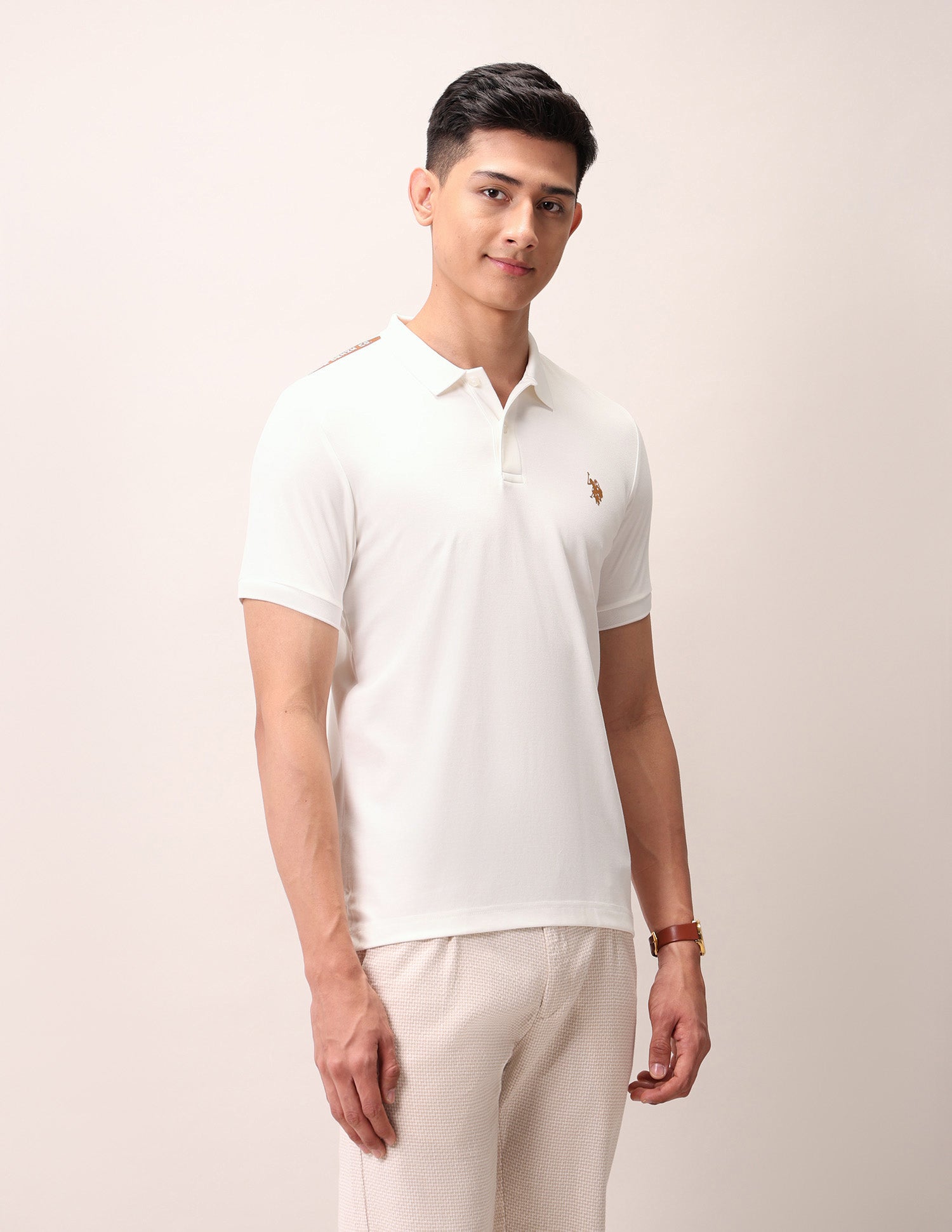 Muscle Fit Outdoor Polo Shirt Ivory - U.S. Polo Assn. India | Large