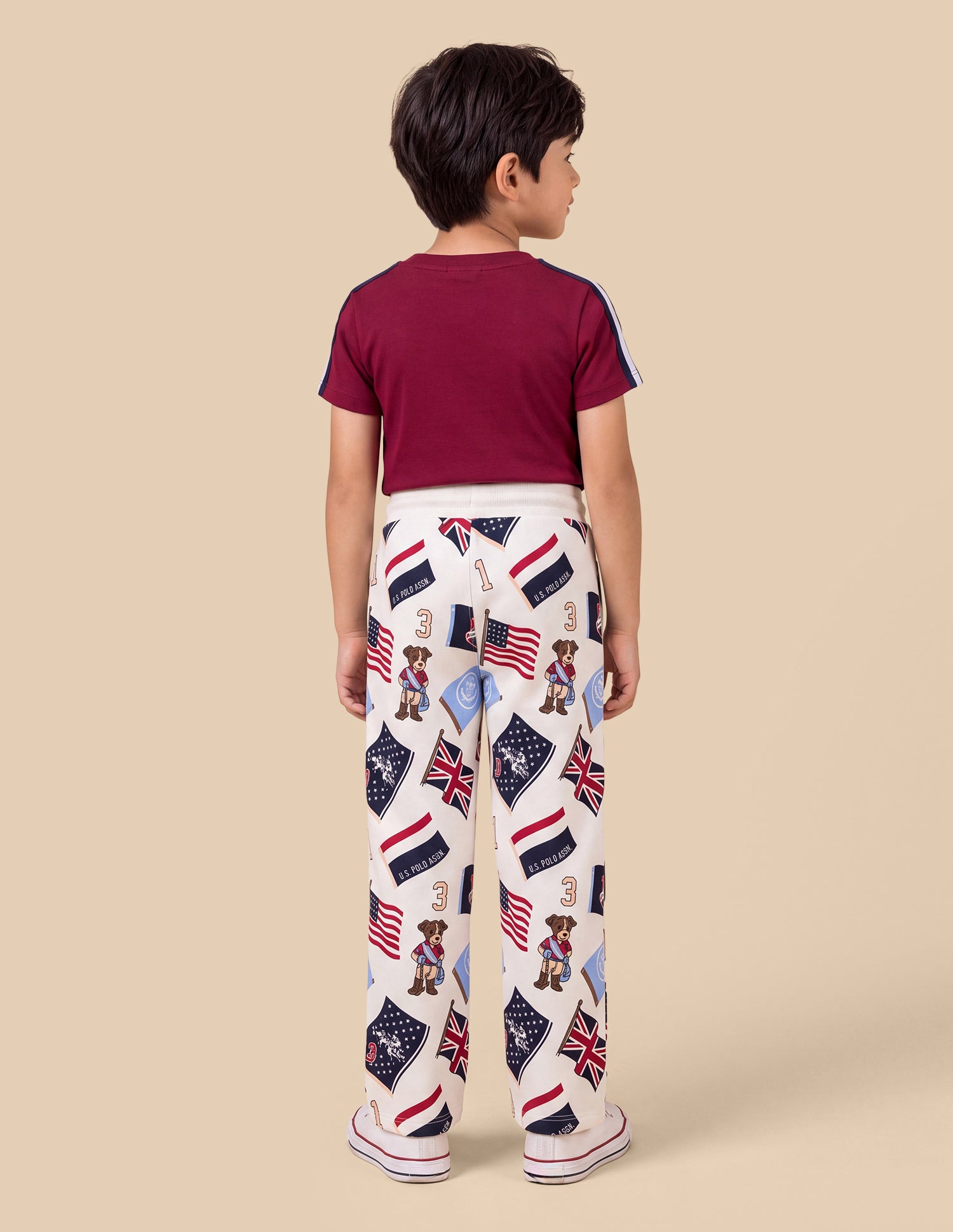 Graphic Brand Printed Regular Fit Track Pants White - U.S. Polo Assn. India | Large