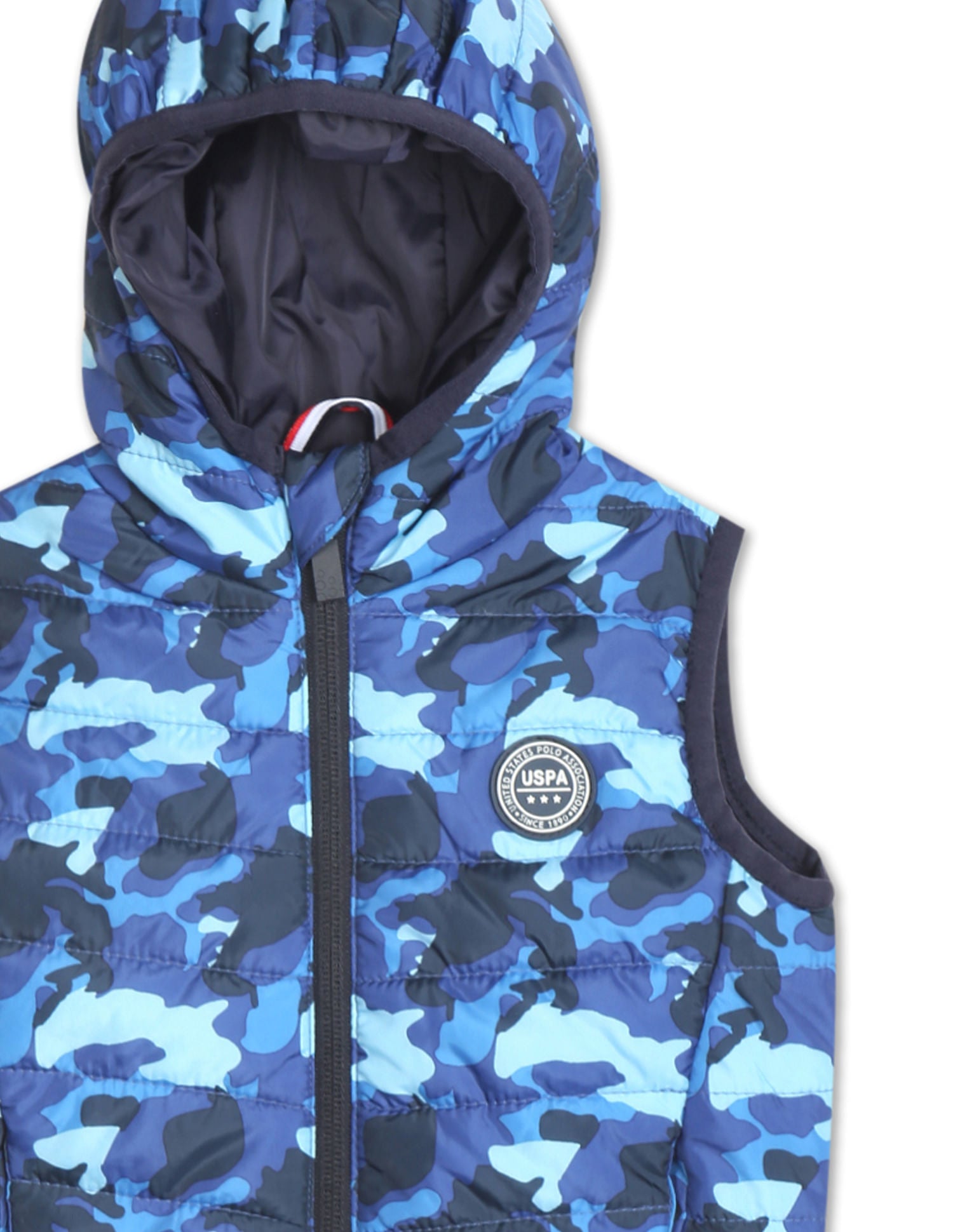 Sleeveless Hooded Puffer Jacket Blue - U.S. Polo Assn. India | Large