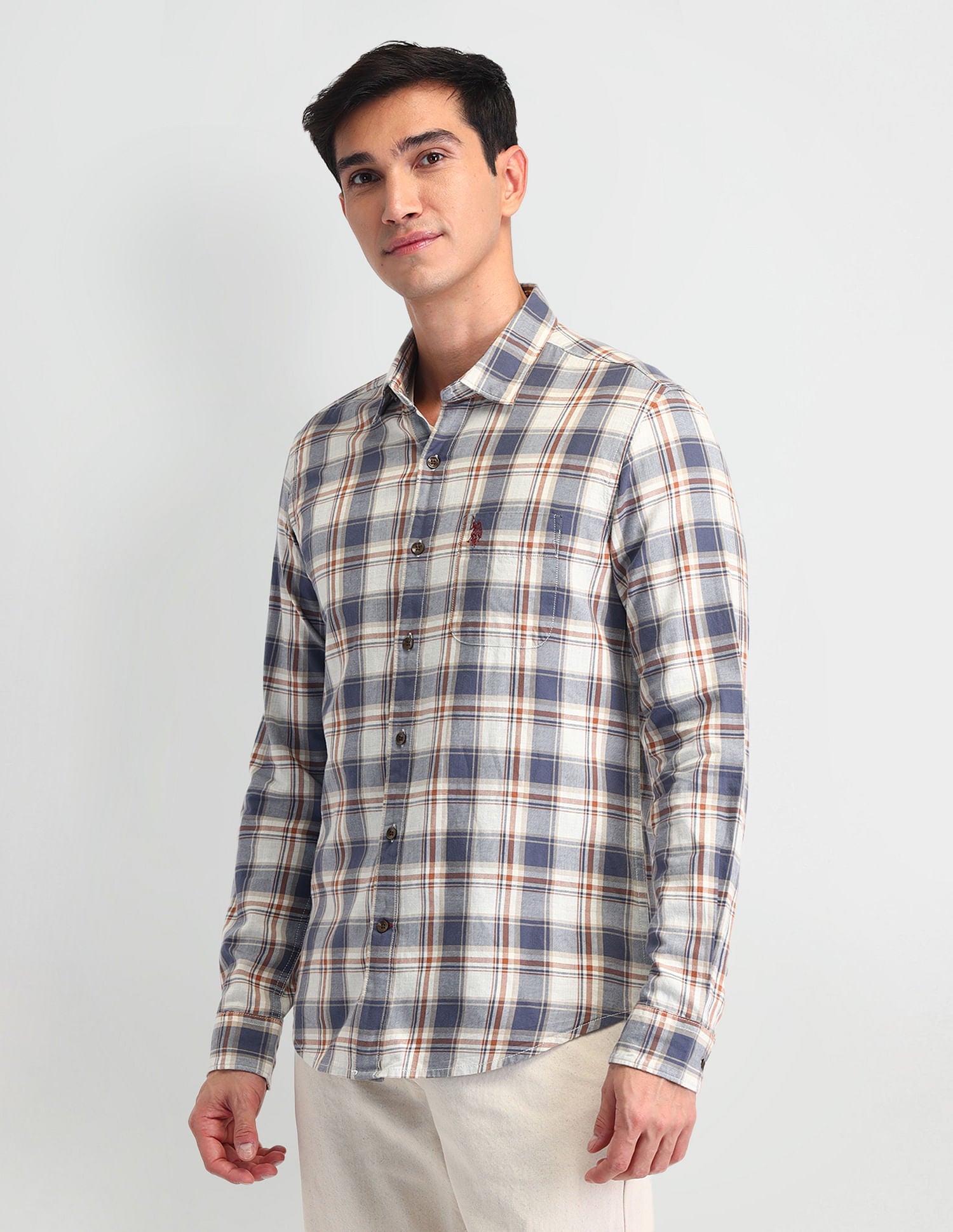 Tartan Check Regular Fit Shirt Brown - U.S. Polo Assn. India | Large