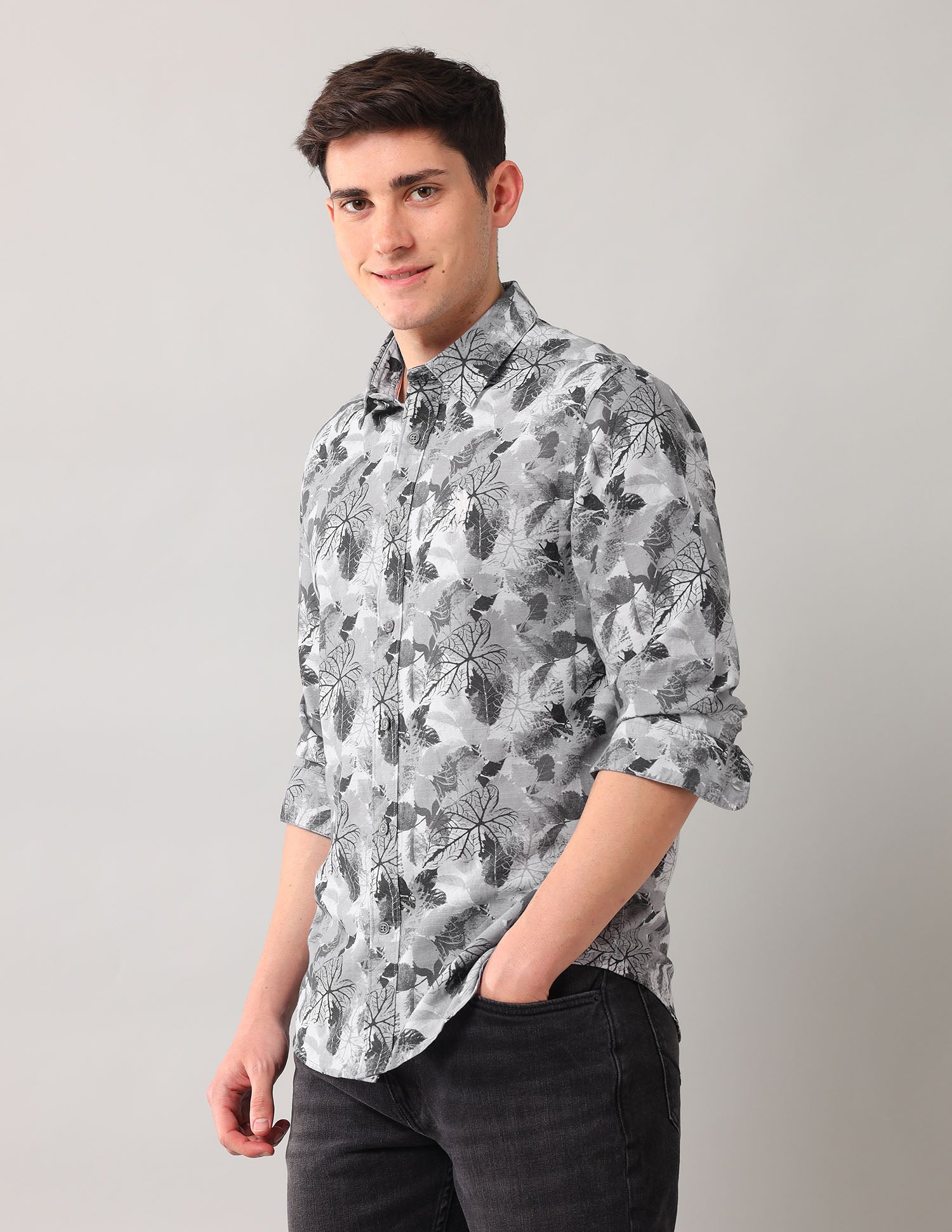 All Over Printed Regular Fit Shirt Grey - U.S. POLO ASSN. | Large