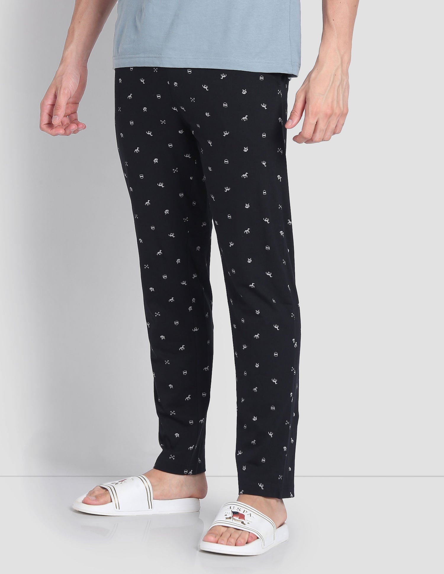 Signature Print LP002 Lounge Pants - Pack Of 1 Black - U.S. POLO ASSN. | Large