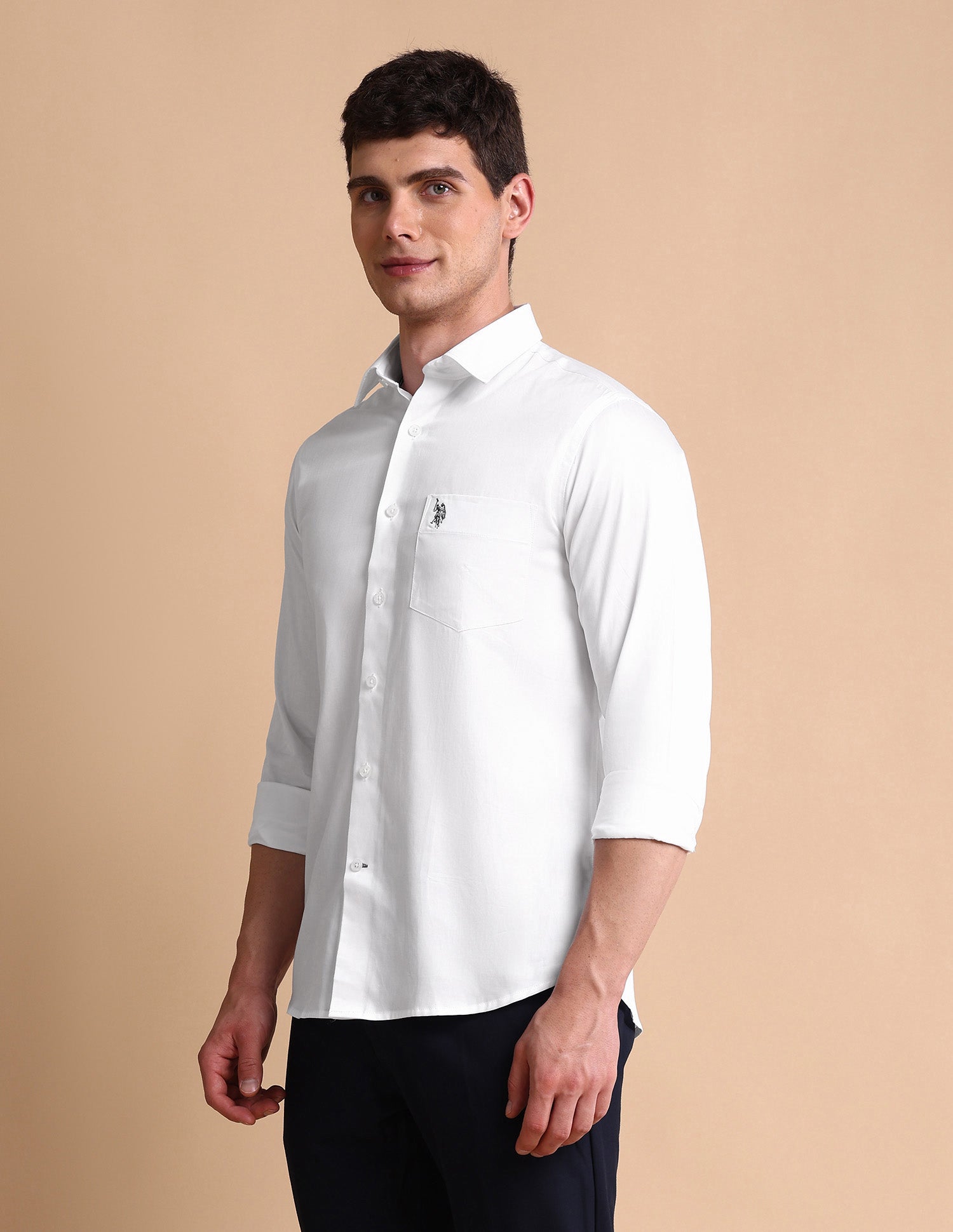 Pure Cotton Tailored Fit Shirt White - U.S. POLO ASSN. | Large