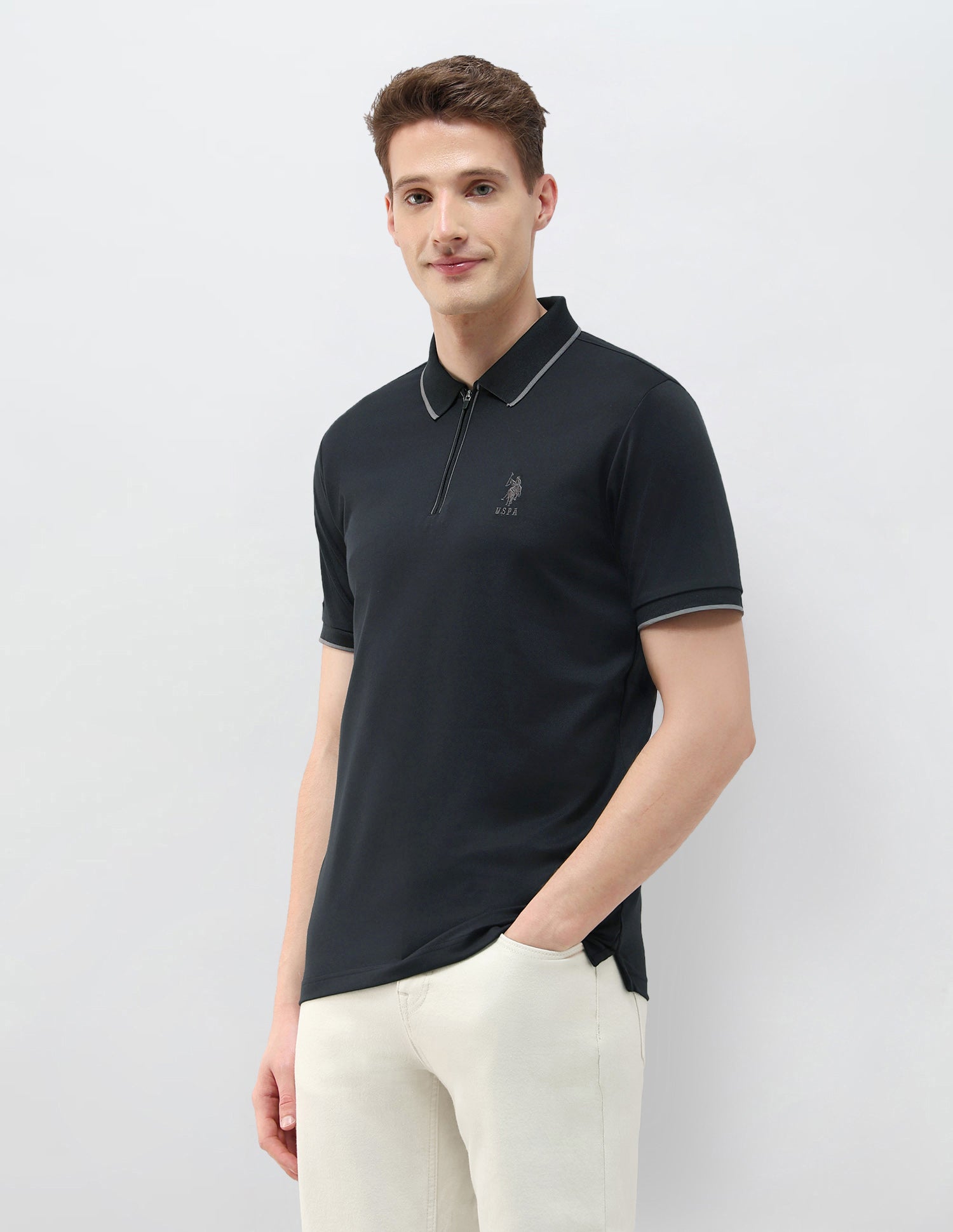Black & Gold Slim Fit Polo Shirt Black - U.S. Polo Assn. India | Large