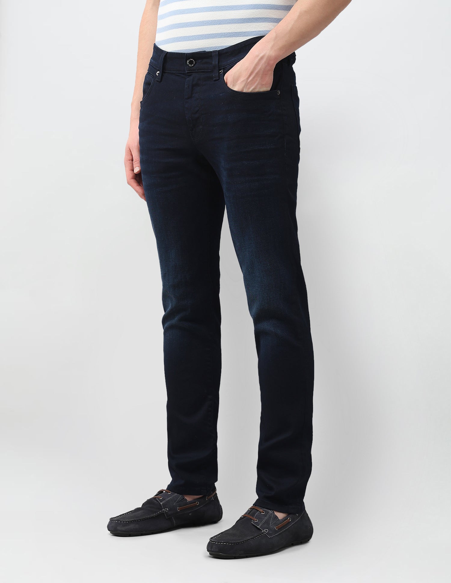 Brandon Slim Tapered Fit Blue Jeans Dark Blue - U.S. Polo Assn. India | Large