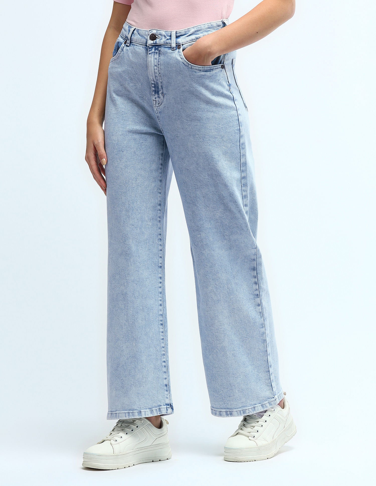 High Rise Wide Leg Jeans Blue - U.S. Polo Assn. India | Large