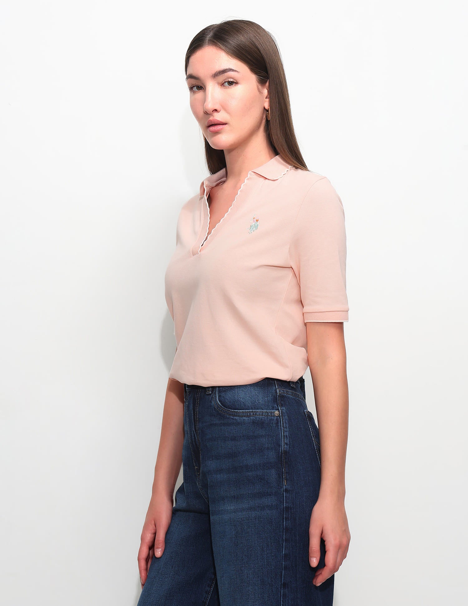 Regular Fit Textured Polo Shirt Pink - U.S. Polo Assn. India | Large