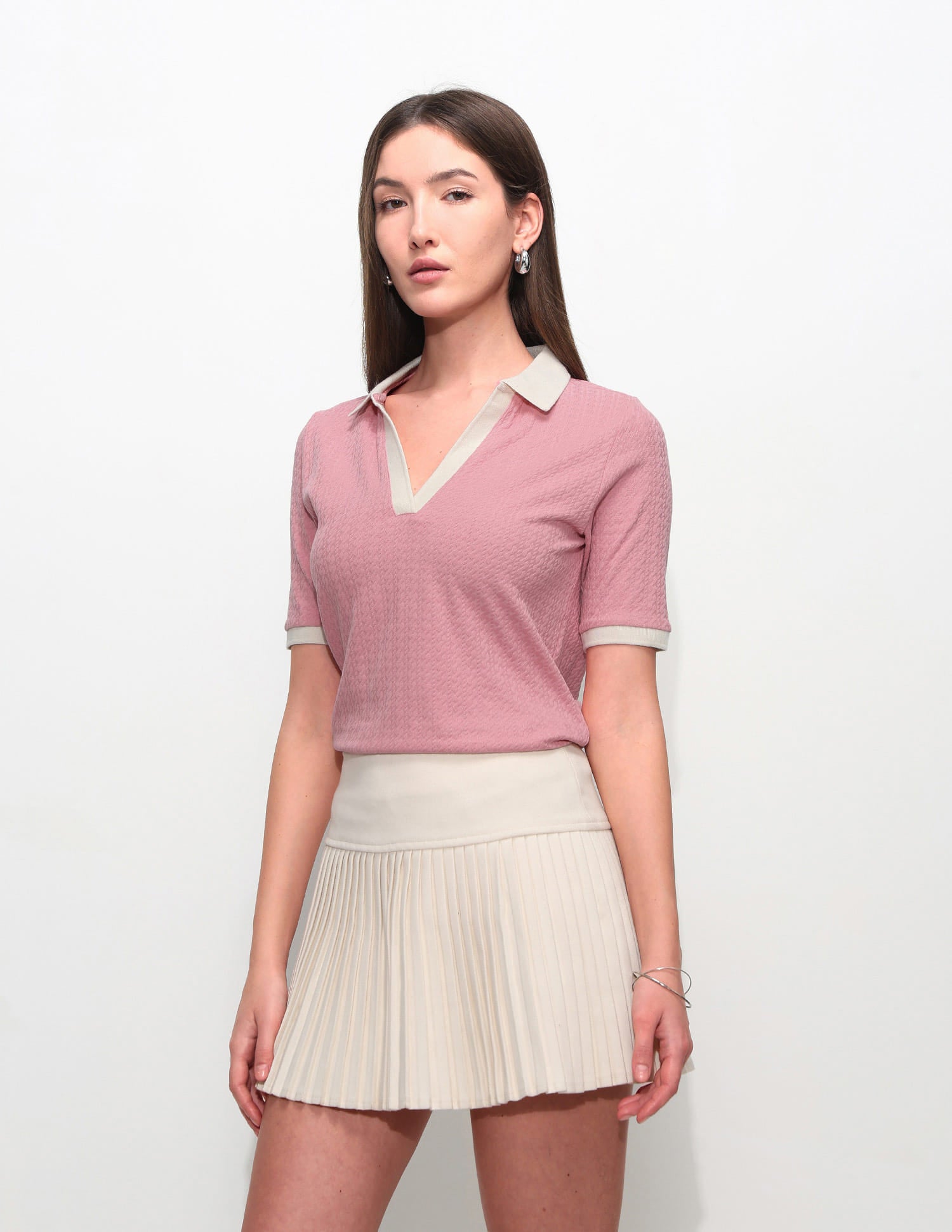 Regular Fit Textured Polo Shirt Pink - U.S. Polo Assn. India | Large