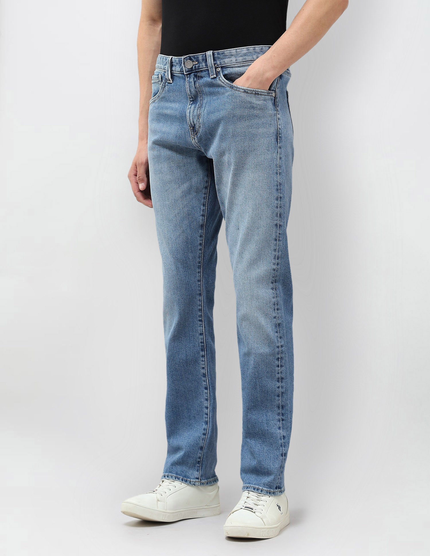 Harold Slim Straight Fit Blue Jeans Blue - U.S. POLO ASSN. | Large