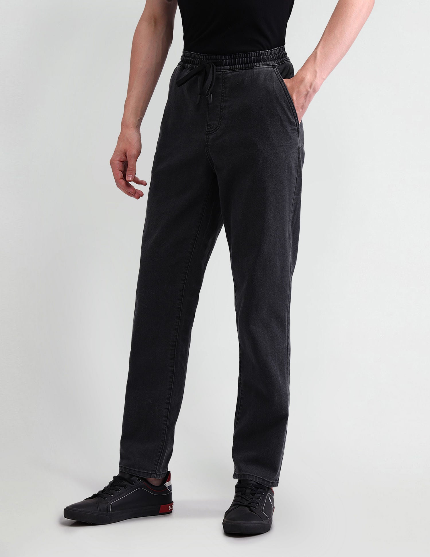 Slim Fit Black Jogger Jeans Black - U.S. Polo Assn. India | Large