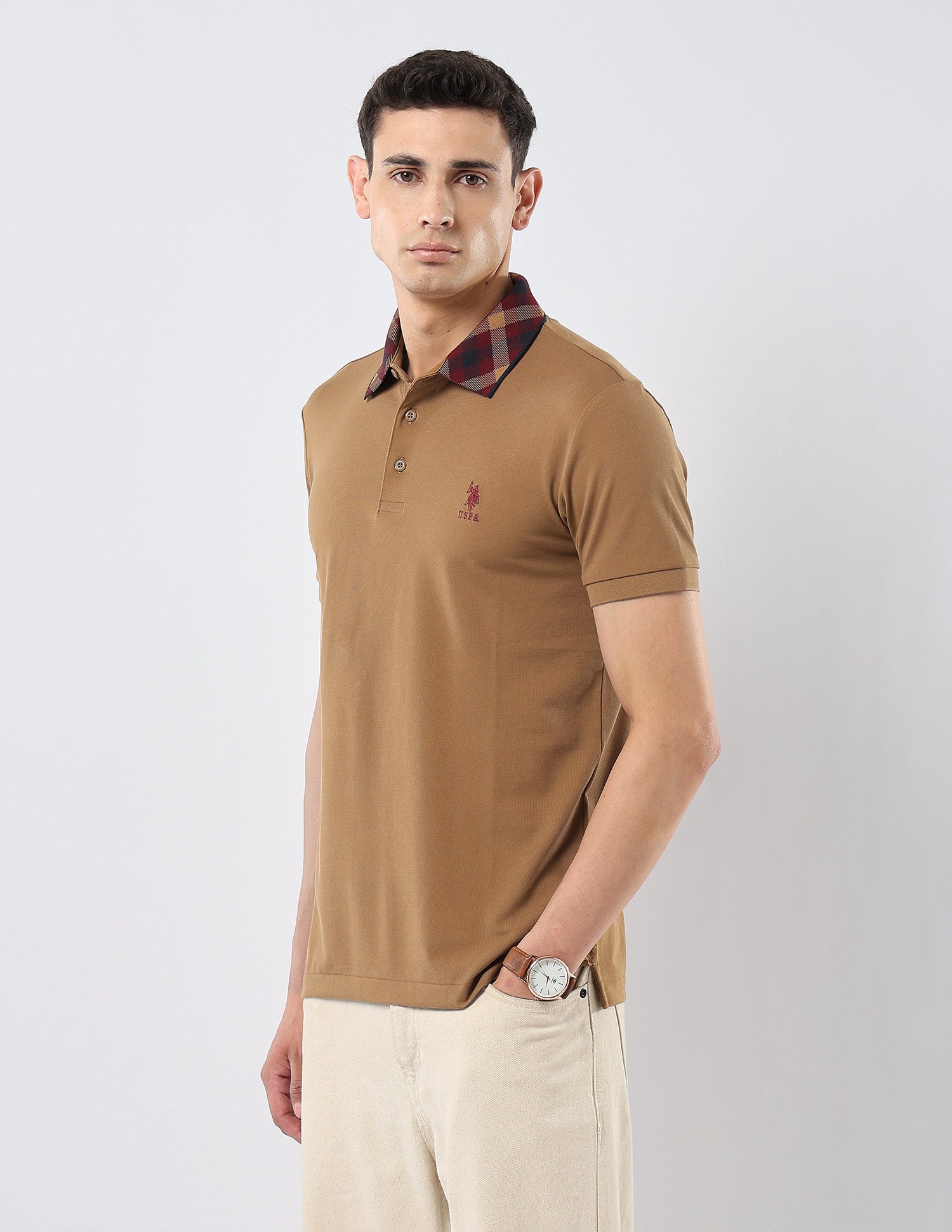 Solid Regular Fit Polo Shirt Mustard - U.S. POLO ASSN. | Large