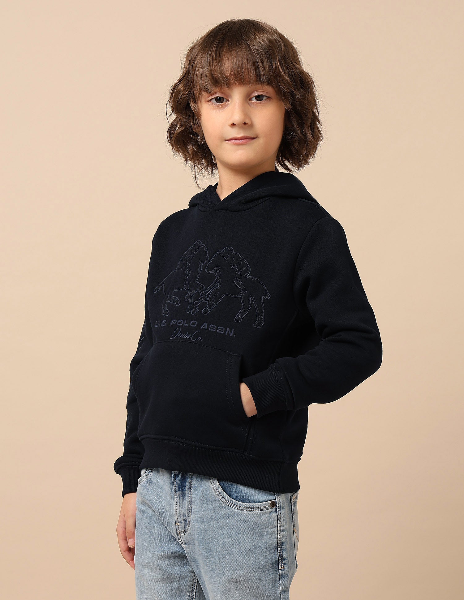 Boys Graphic Brand Embroidered Sweatshirt Navy - U.S. POLO ASSN. | Large