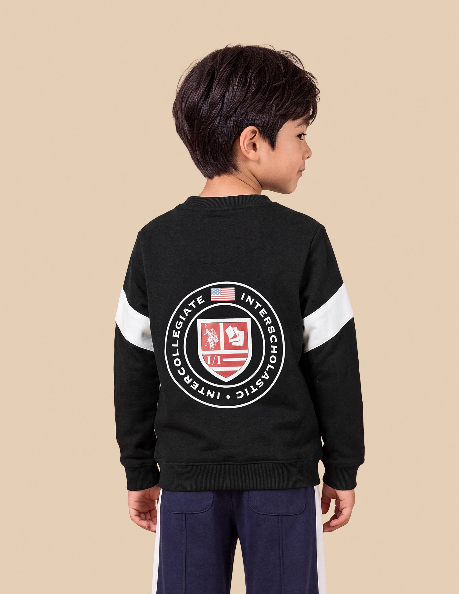 Graphic Printed Regular Fit Sweatshirt Black - U.S. Polo Assn. India | Large