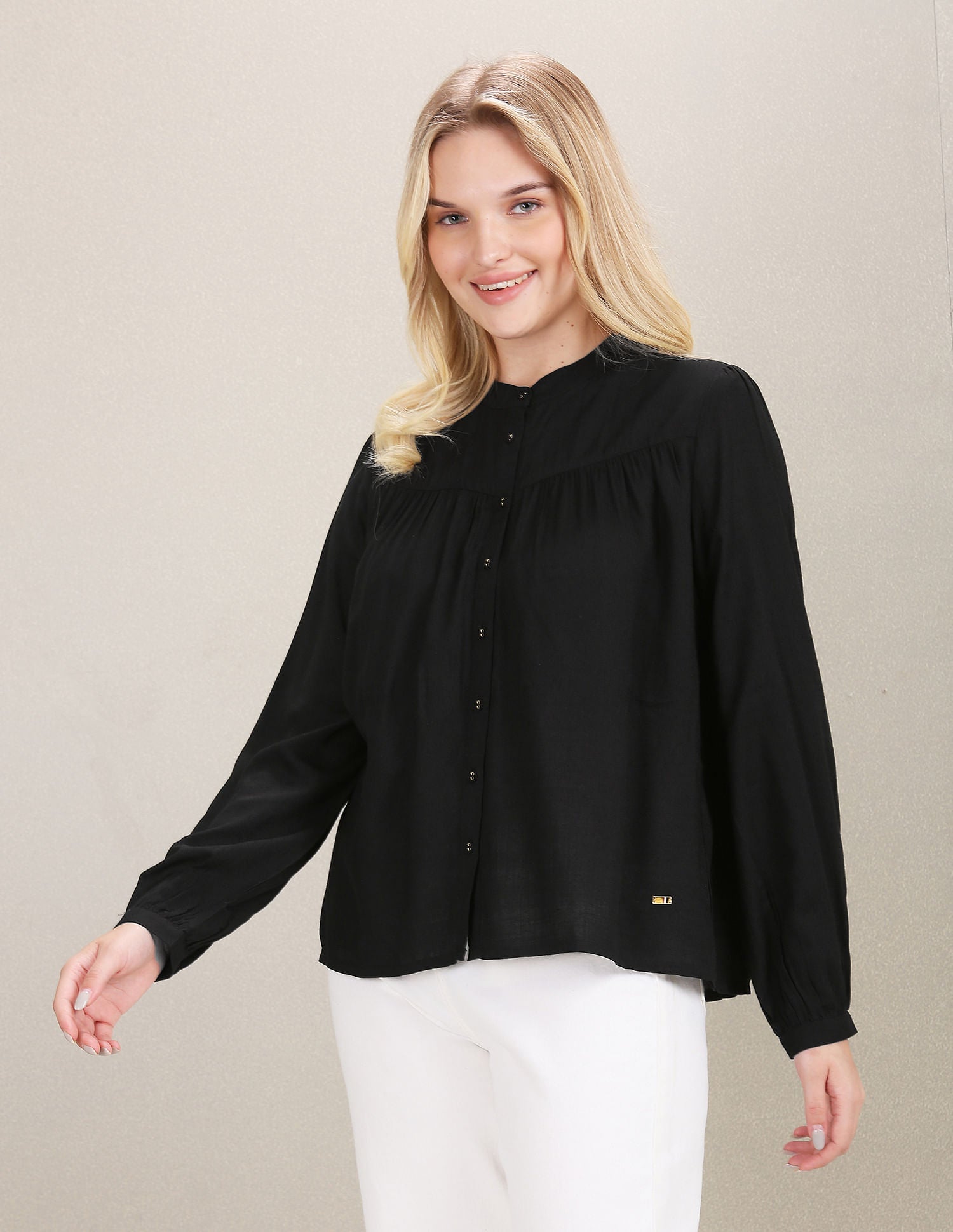 Solid Viscose Shirt Black - U.S. Polo Assn. India | Large