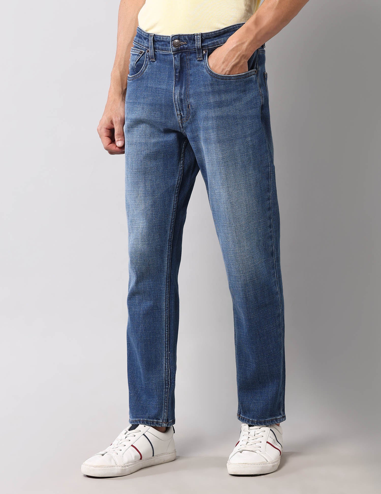Cole Comfort Cropped Fit Blue Vintage Jeans Blue - U.S. Polo Assn. India | Large